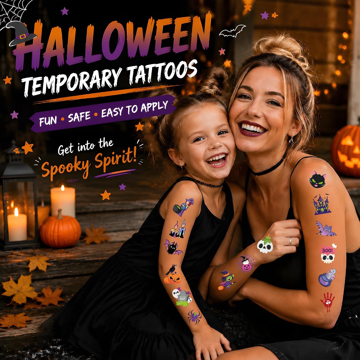 Detalle 2 de Halloween Sticker and Tattoo Set, 160 Pieces