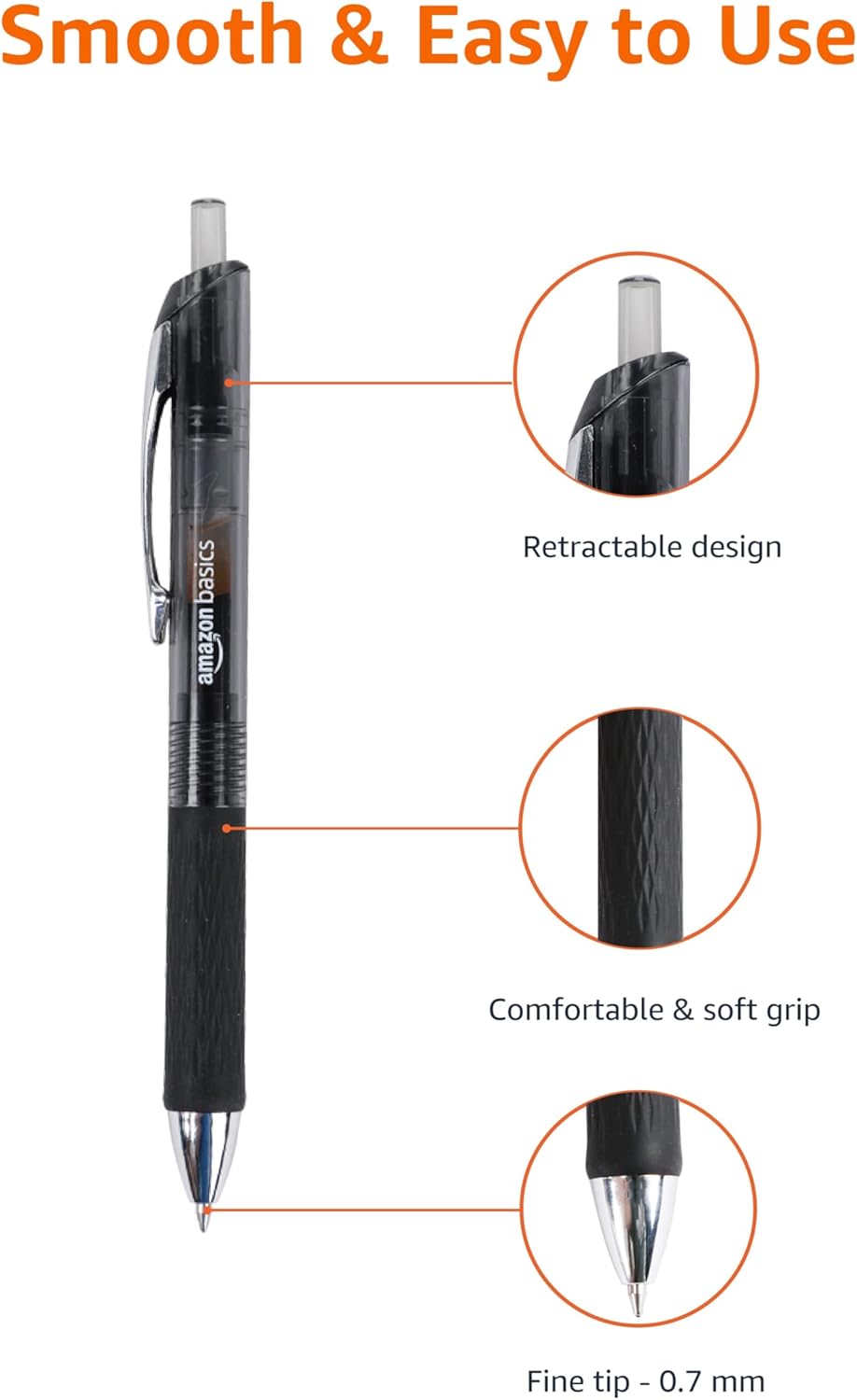 Thumbnail 3 de Amazon Basics Fine Point Gel Pens 0.028 in, 12-pack 🖊️