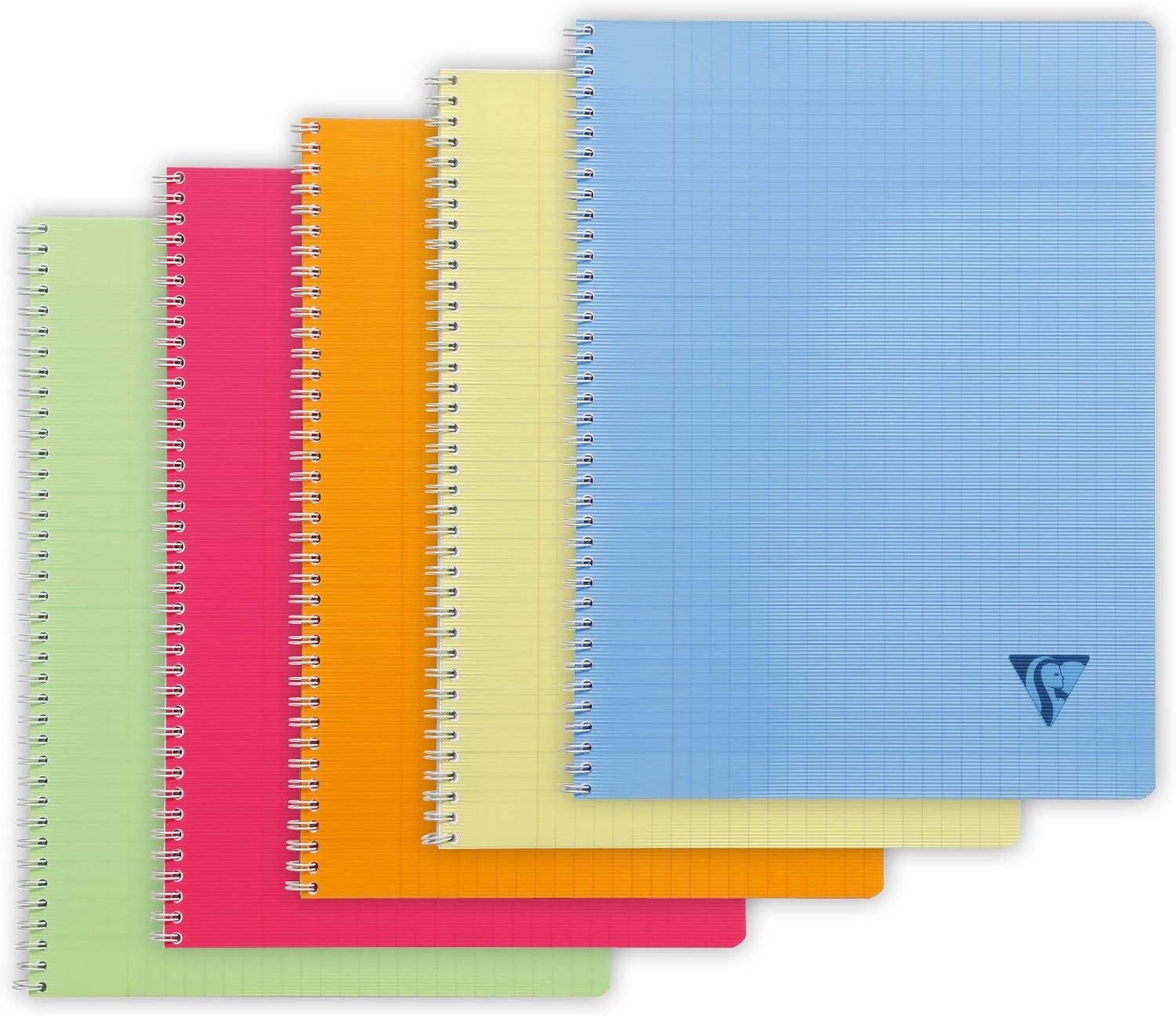 Detalle de Clairefontaine 328325C Collection Linicolor Fresh – Cahiers à Spirale 24x32 cm, lot de 10, couverture polypro translucide