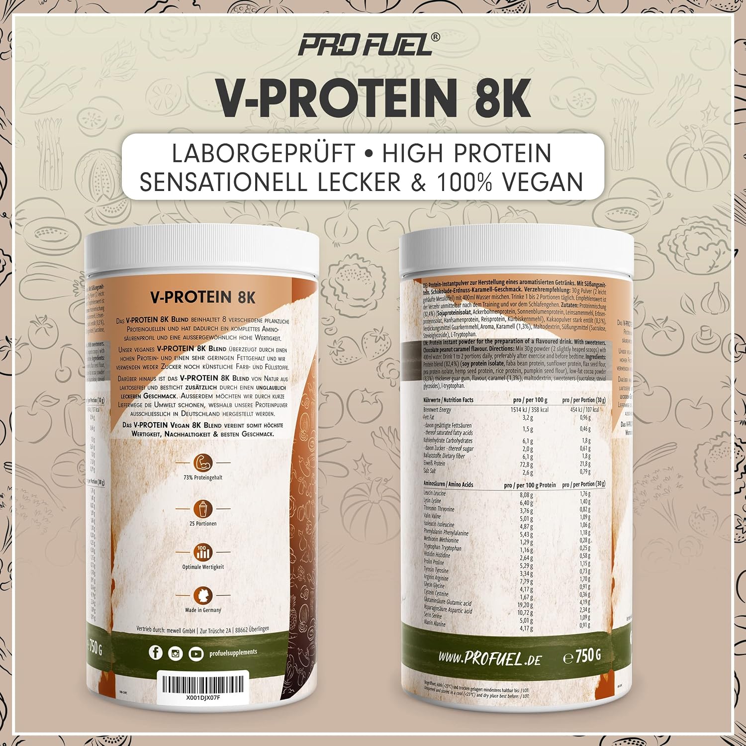 Thumbnail 5 de Vegan Protein 8K Blend Schokolade Erdnuss