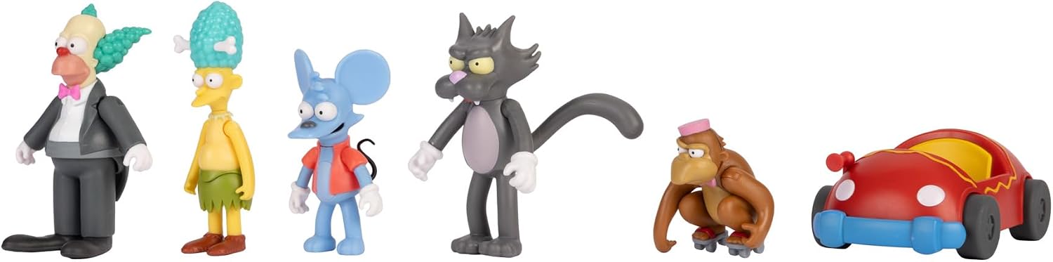 Thumbnail 4 de The Simpsons Krusty Cast Action Figures Multi-Pack (6,35 cm) von JAKKS Pacific – Krusty, Mojo, Itchy, Scratchy, Sideshow Mel & Clown Car