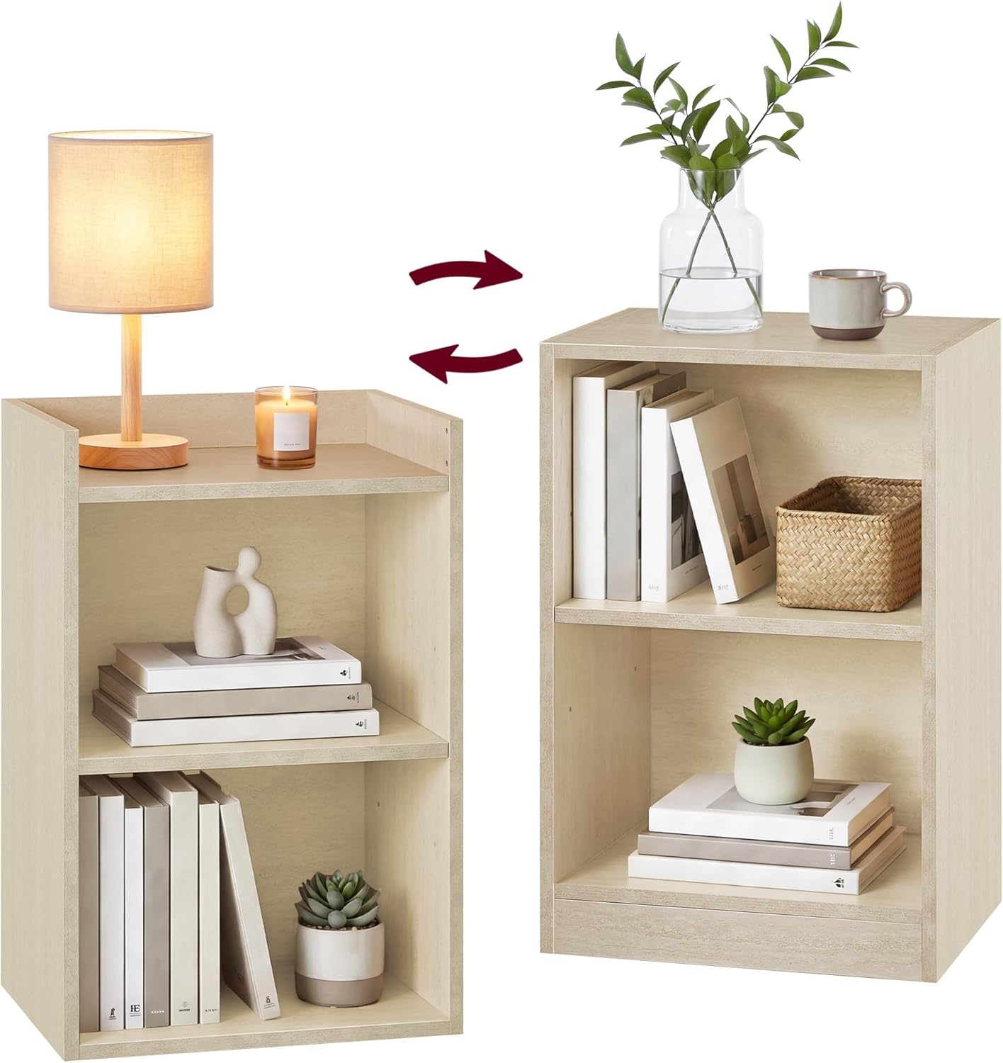 Thumbnail 6 de Vasagle CUSTOS Collection : lot de 2 tables de chevet avec compartiments ouverts et étagère réglable