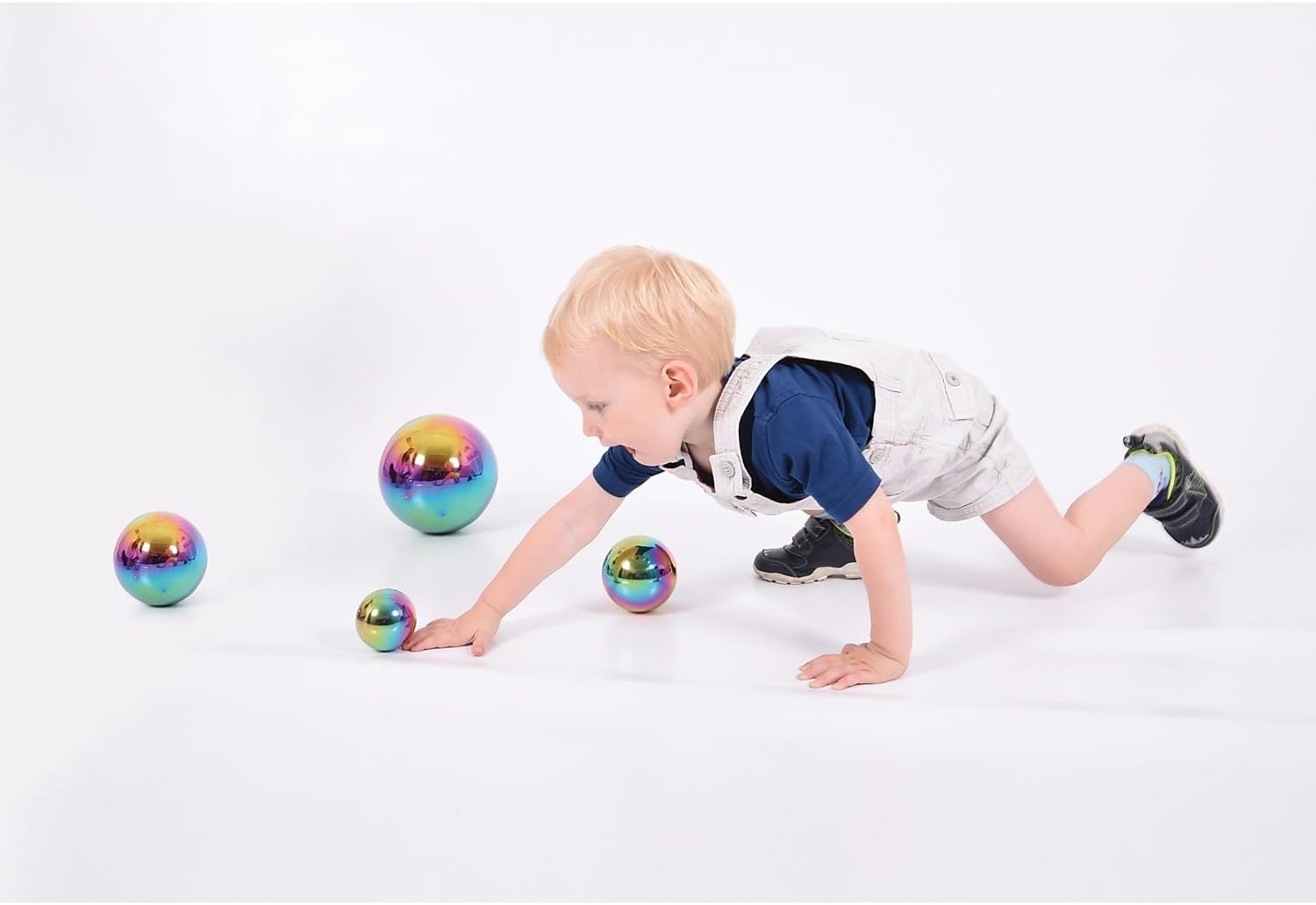 Detalle de TickiT 72221 sensoriska spegelbollar, 4-pack i rostfritt stål