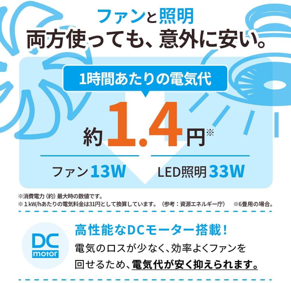 Detalle de ドウシシャ サーキュライト EZシリーズ スイングモデル 6畳 シーリングファンライト