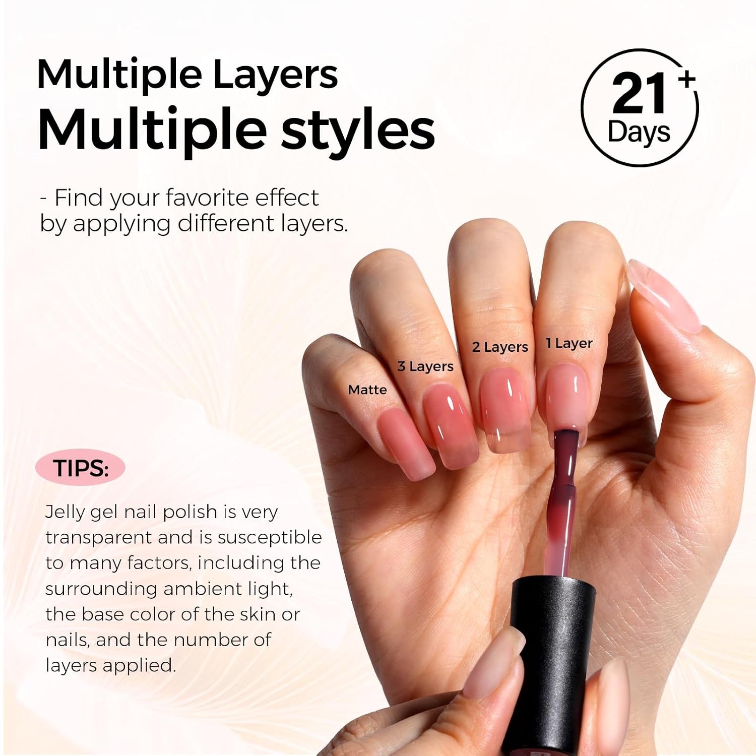 Detalle de TOMICCA UV-Nagellack-Set (6 Farben Nude/Rosa), 8 ml – für UV/LED-Maniküre im Home-Setup