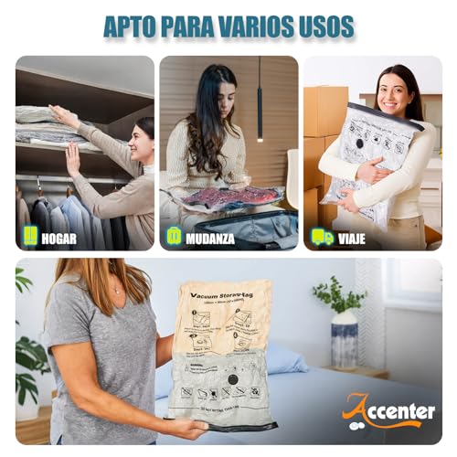 Thumbnail 6 de Accenter juego de bolsas al vacío para ropa (5 piezas: 3XL 100x80 cm + 2L 80x60 cm)