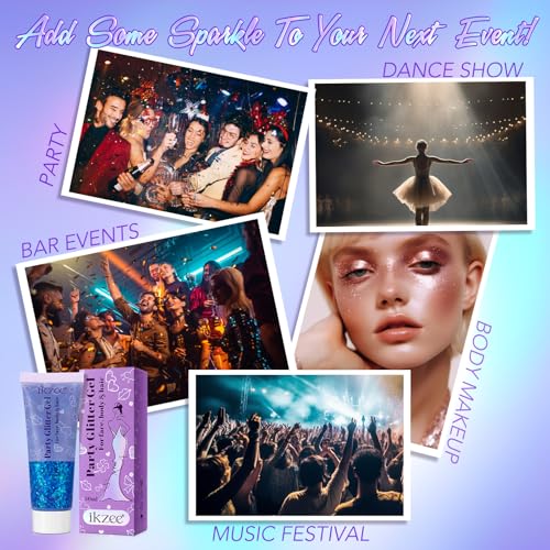 Detalle de Body Glitter Gel 50ml Mermaid Hair Face Shimmer Liquid Glitter Gel