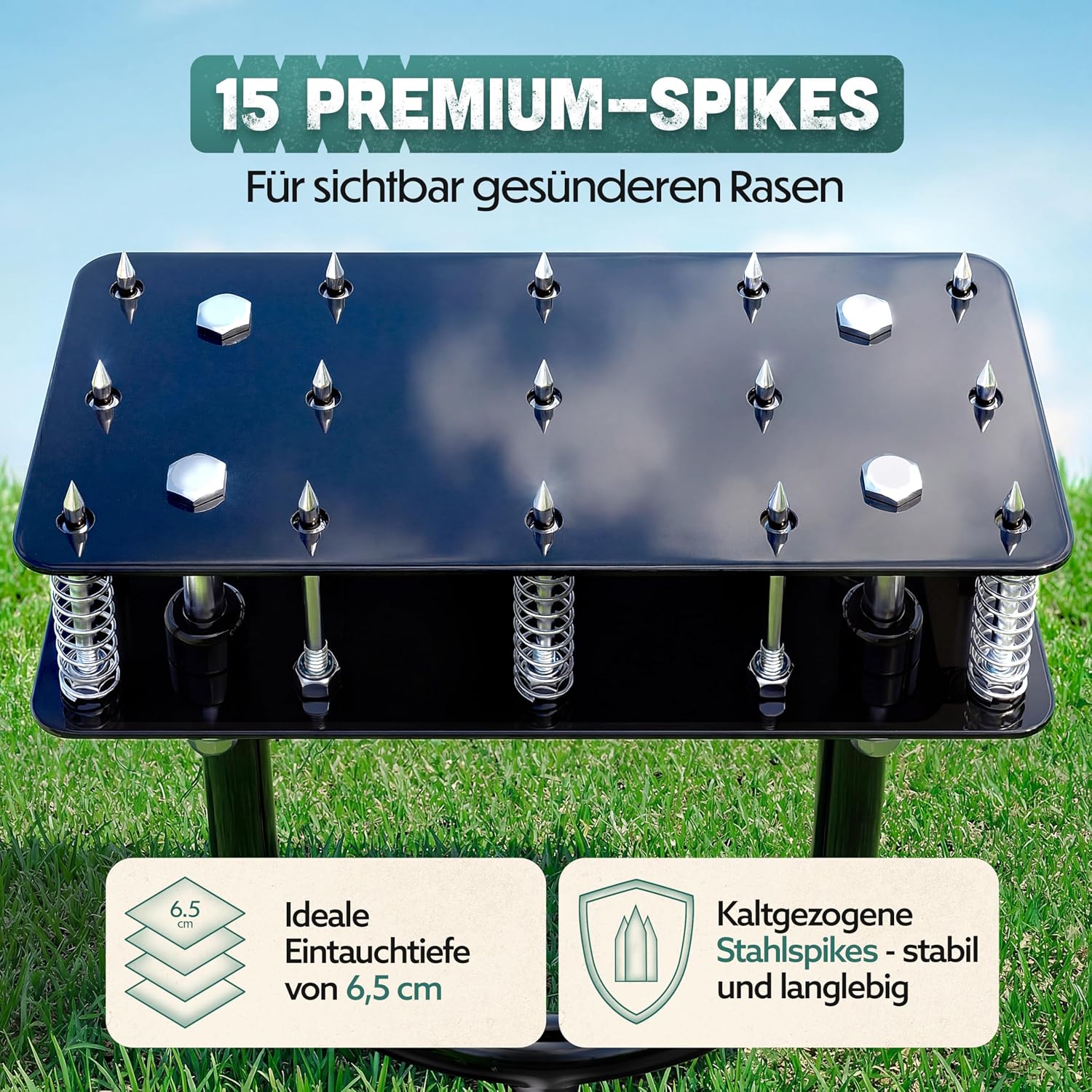 Detalle 1 de RASENKÖNIG Rasenlüfter-001 handmatige gazonbeluchter met dubbele veer