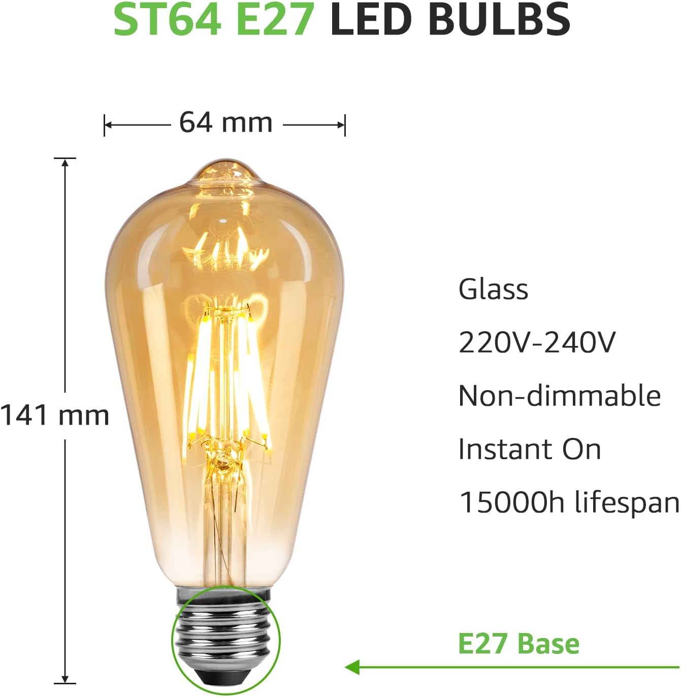 Thumbnail 3 de Lepro LED E27 Vintage Bulb 4W