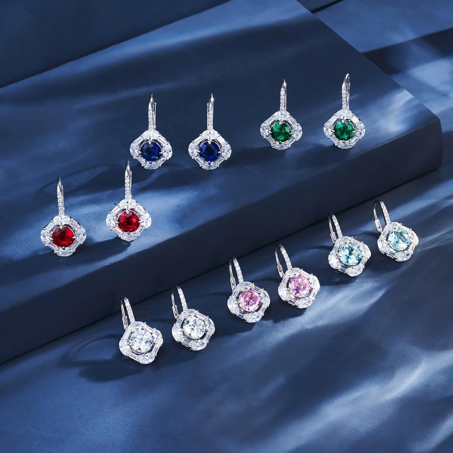 Thumbnail 6 de Jiamiaoi Ohrringe Hängend aus 925 Sterling Silber, 18 Karat Weißgold plattiert mit 4A+/Zirkonia