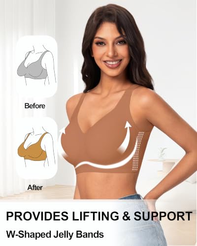 Detalle de HOWIN soutien-gorge sans armature grande taille, bande jelly 360° et dos en U