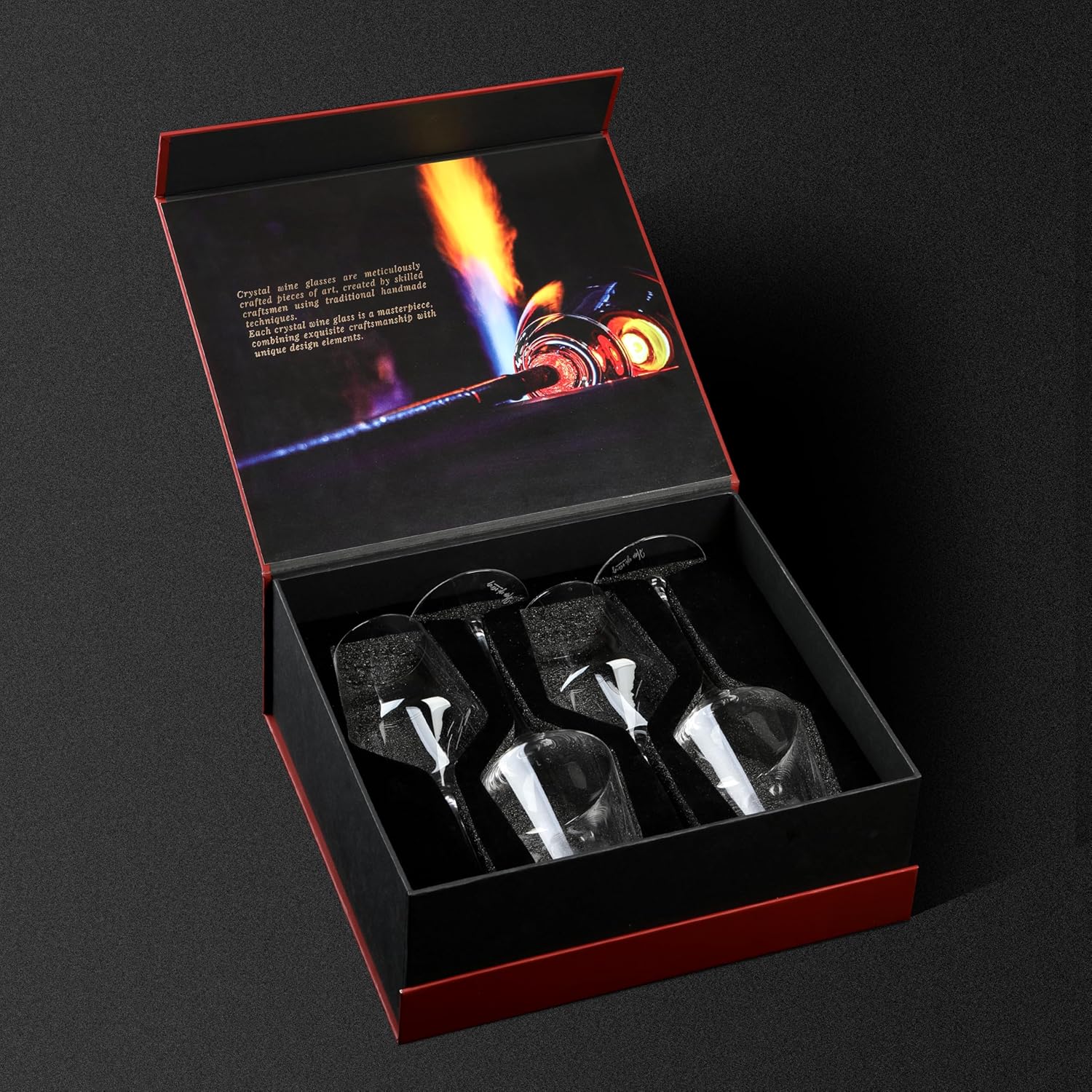 Detalle 1 de Juego de 4 copas de vino tinto 500ML 🍷 Diseño elegante