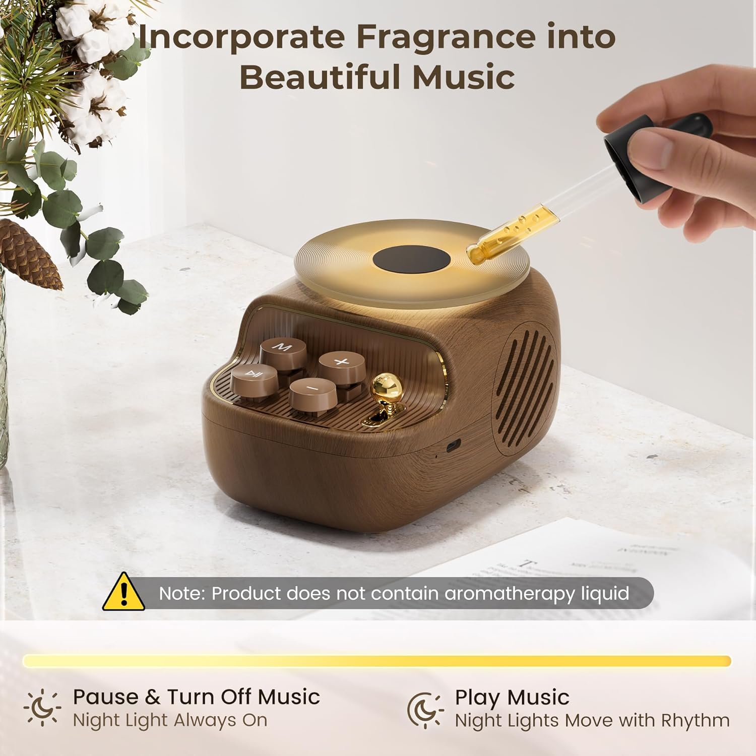 Detalle de COLSUR Mini Bluetooth Speaker: Retro design with night light and portable 5W stereo