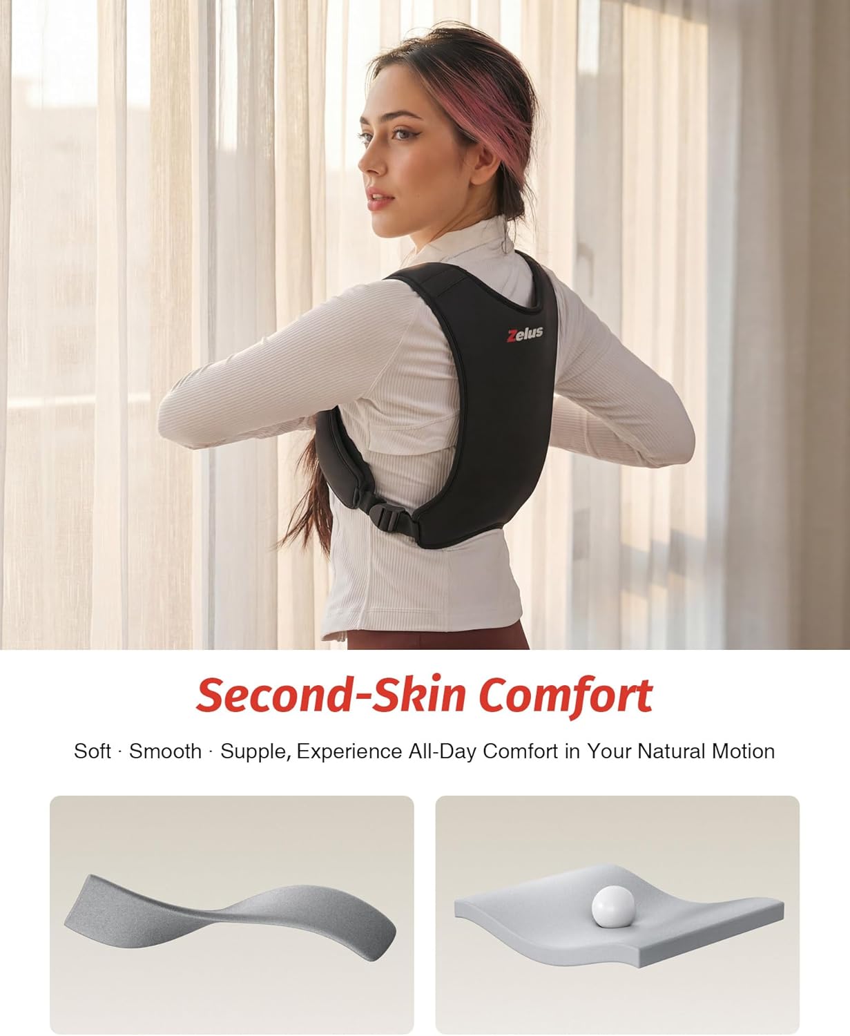 Thumbnail 5 de ZELUS Z-Fit Weighted Vest (Washable Soft Iron) for Women & Men, 5/10/15 lb with Reflective Strips