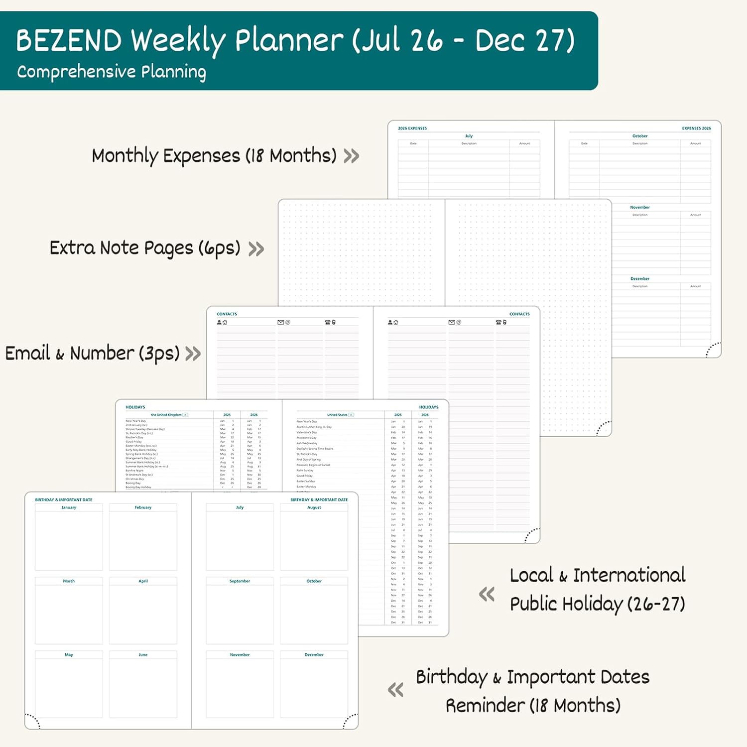 Detalle 2 de BEZEND Academic Planner A5
