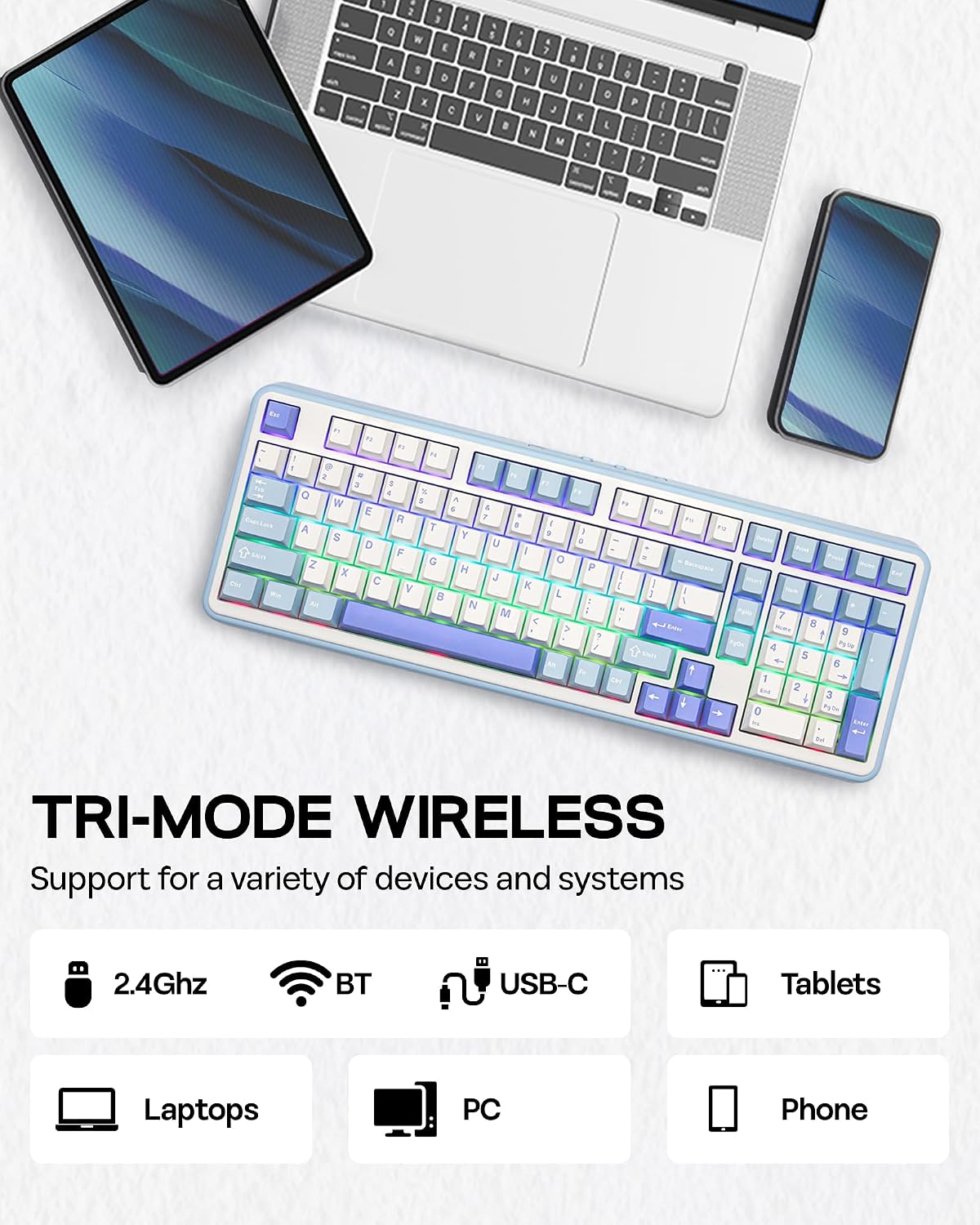 Detalle 2 de EPOMAKER TH99 mechanical keyboard 8000mAh ⌨