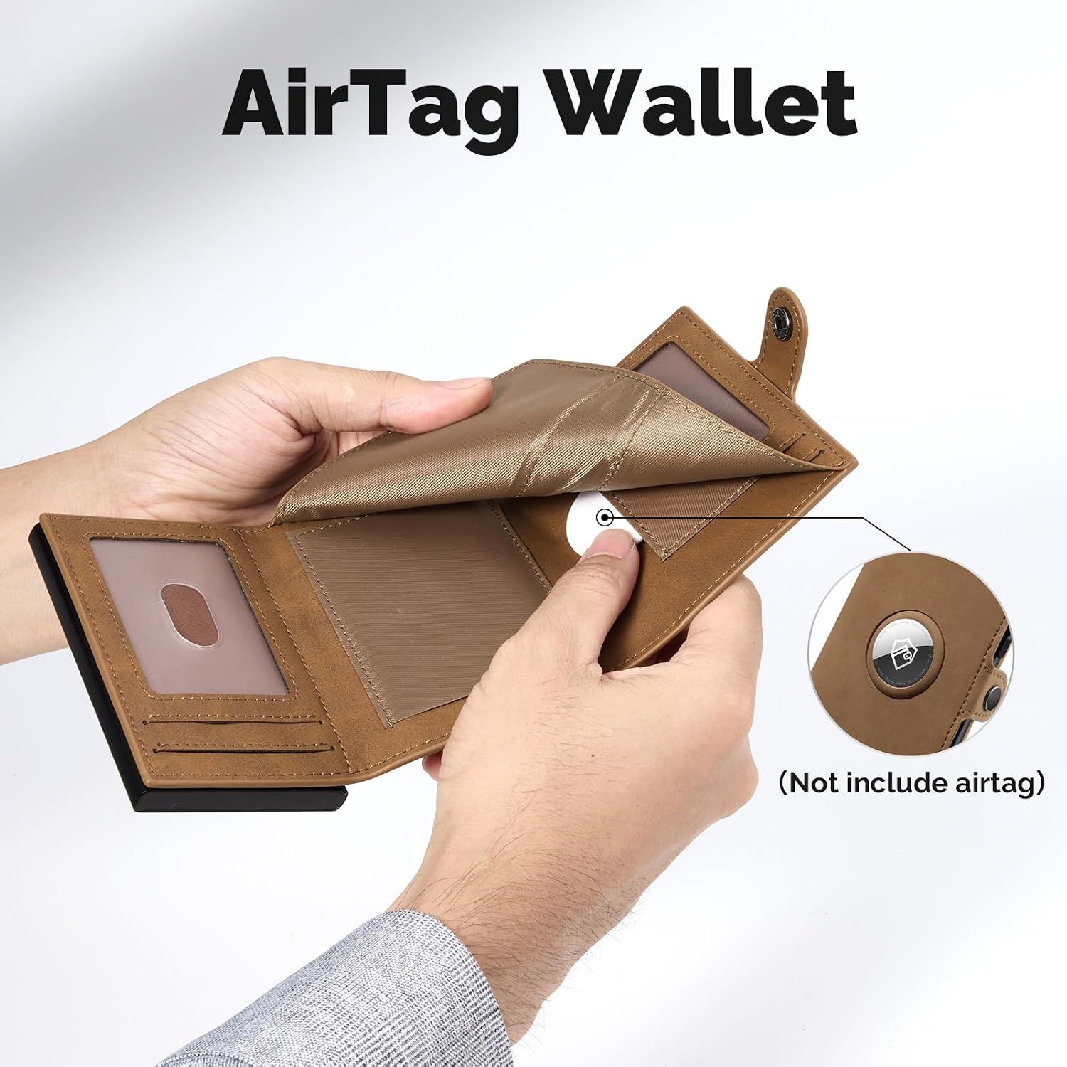 Thumbnail 6 de YESIIW Airtag Mens Wallets 10-card capacity
