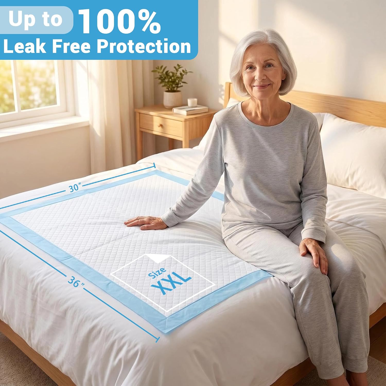 Thumbnail 1 de BLUECUSTOS BLUECUSTOS-30x36-50-PE Disposable Bed Pads, 30" x 36", 7-Layer