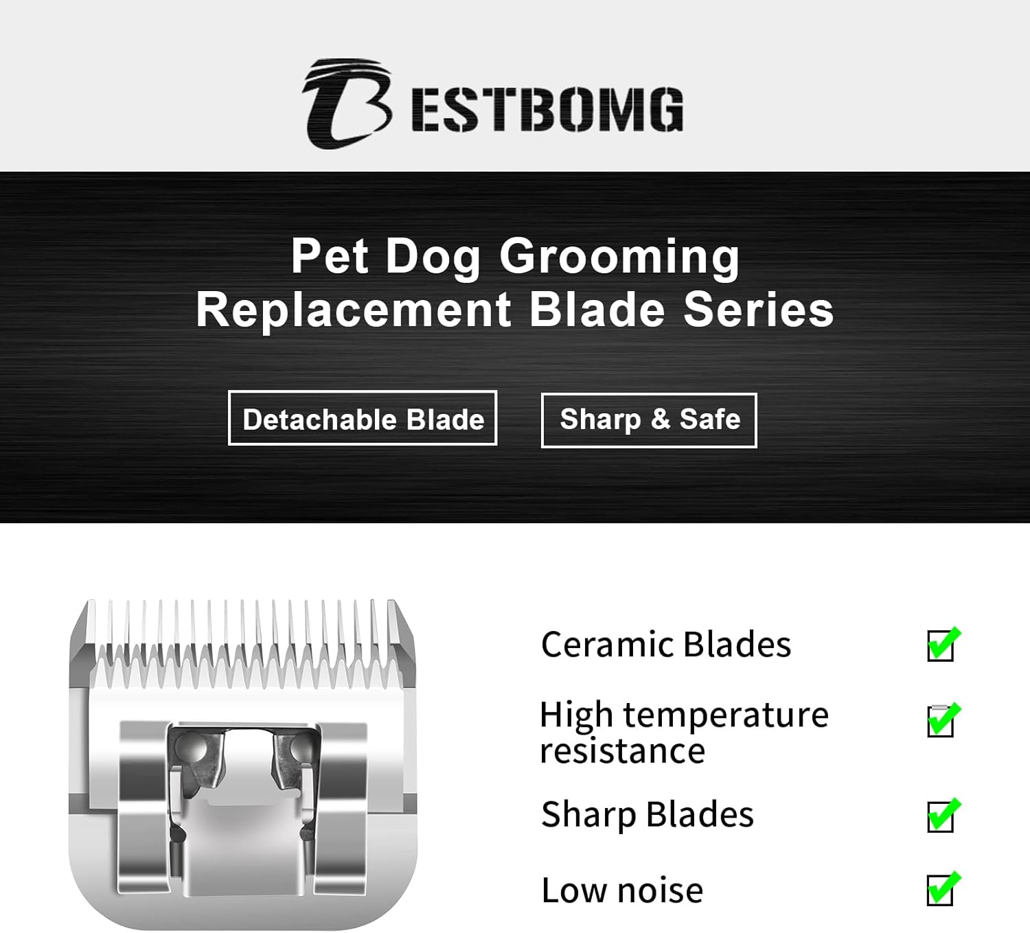 Thumbnail 1 de BESTBOMG 5/8" HT (16mm) Dog Grooming Replacement Blade for Andis/Wahl/Oster-style clippers
