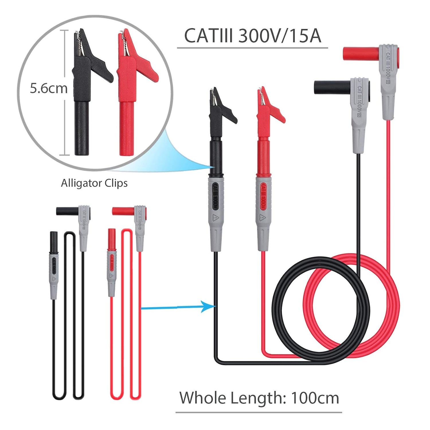 Detalle de Proster TP-MN24-KIT Multimeter Test Lead Set, 24-in-1 with 8 Probe Tips