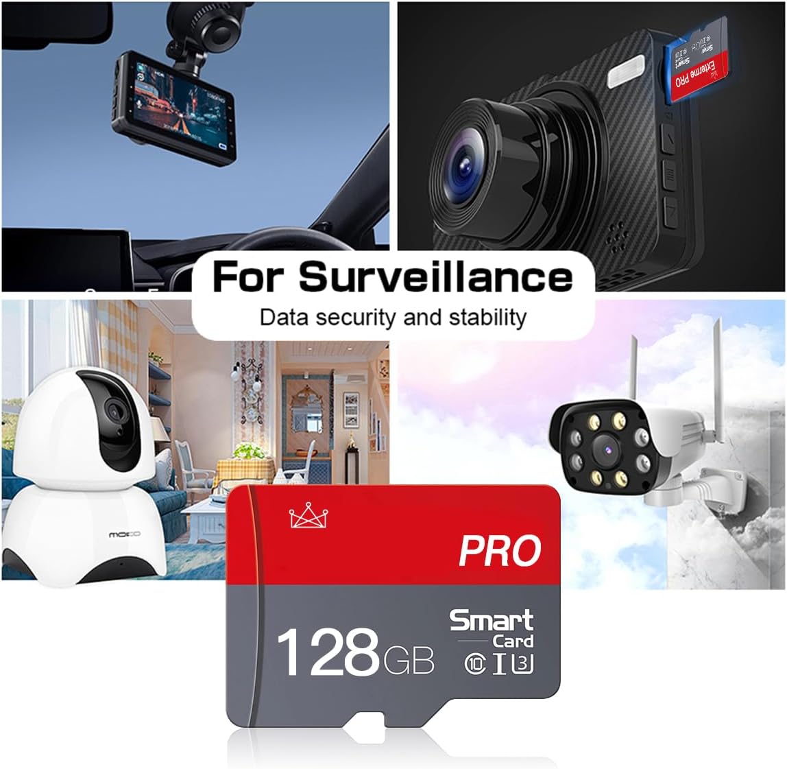 Detalle de 128GB Micro Memory Card Class 10 with Adapter (2-Pack) for Smartphones, Tablets, Drones