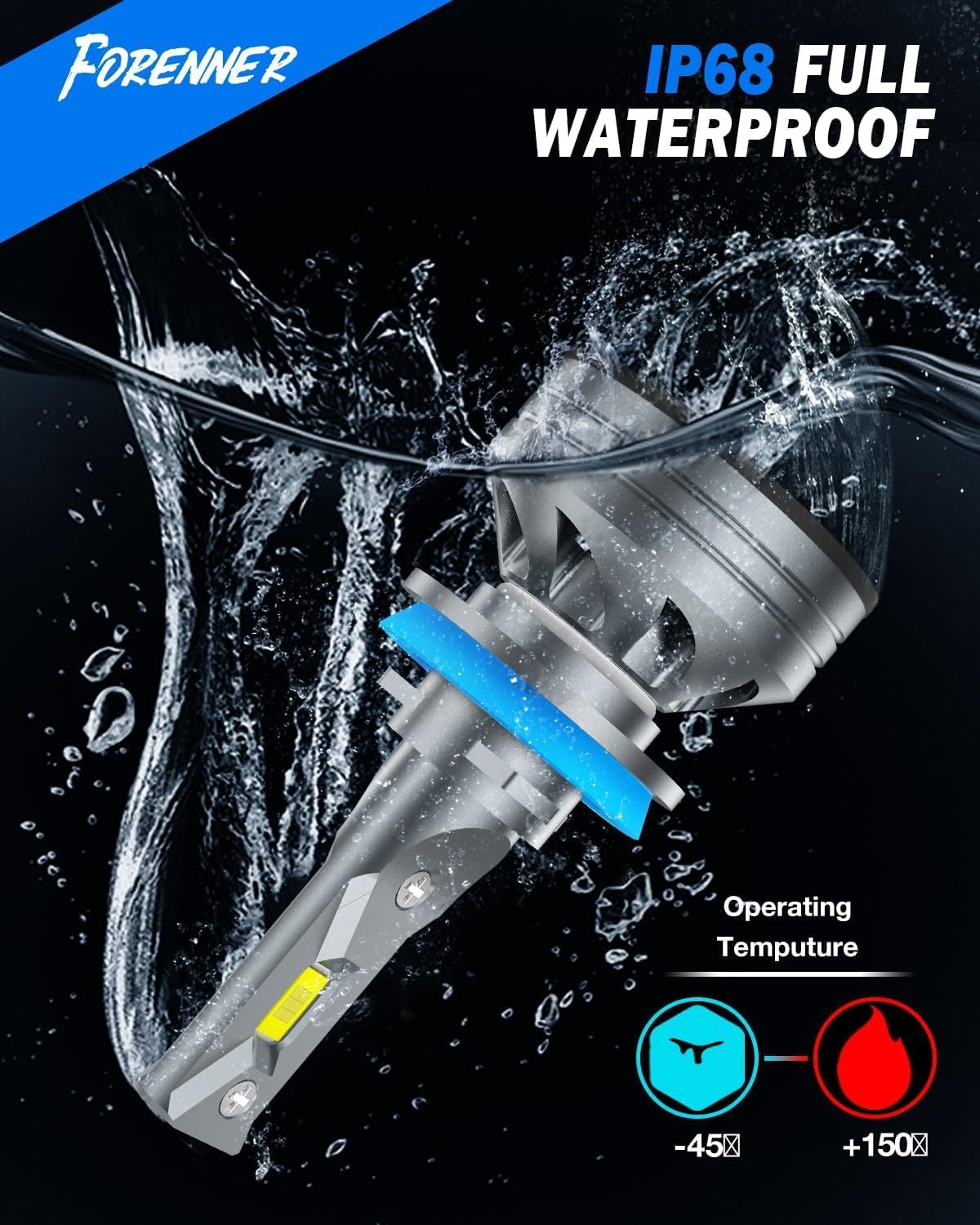 Thumbnail 5 de FORENNER 9005/HB3 1000% Brighter Fog Light Bulbs