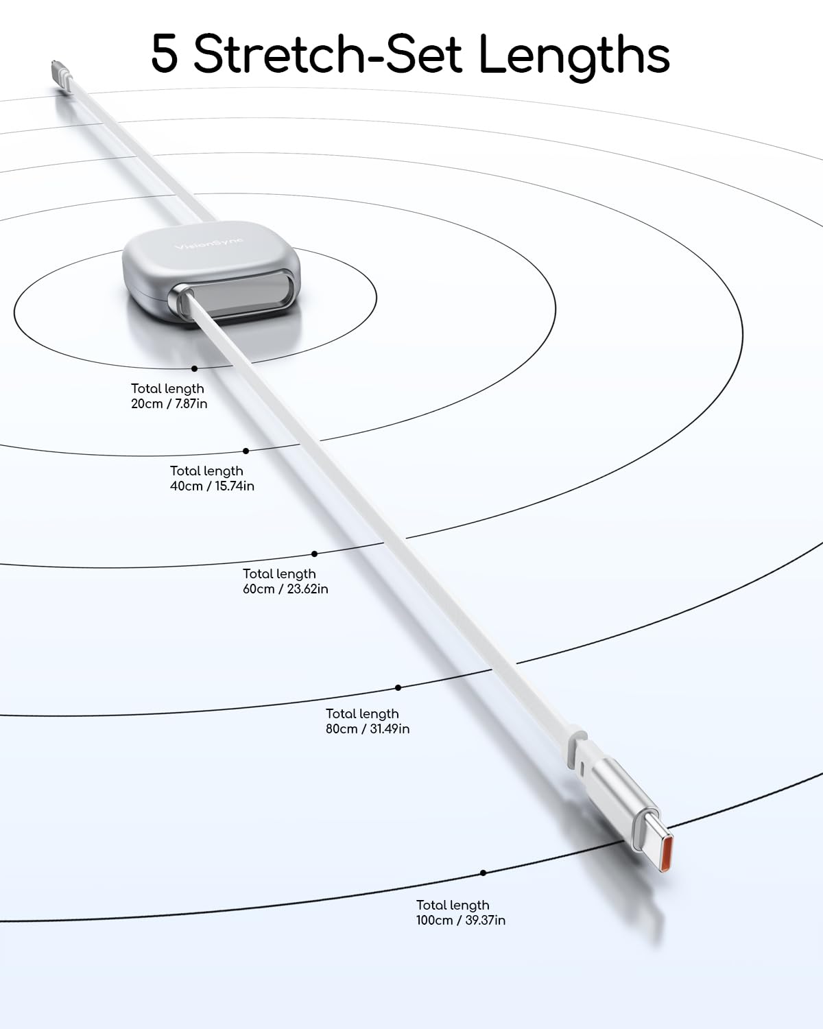 Thumbnail 5 de VisionSync 240W USB‑C Kabel einziehbar (1 m, 2er‑Set) mit PD3.2