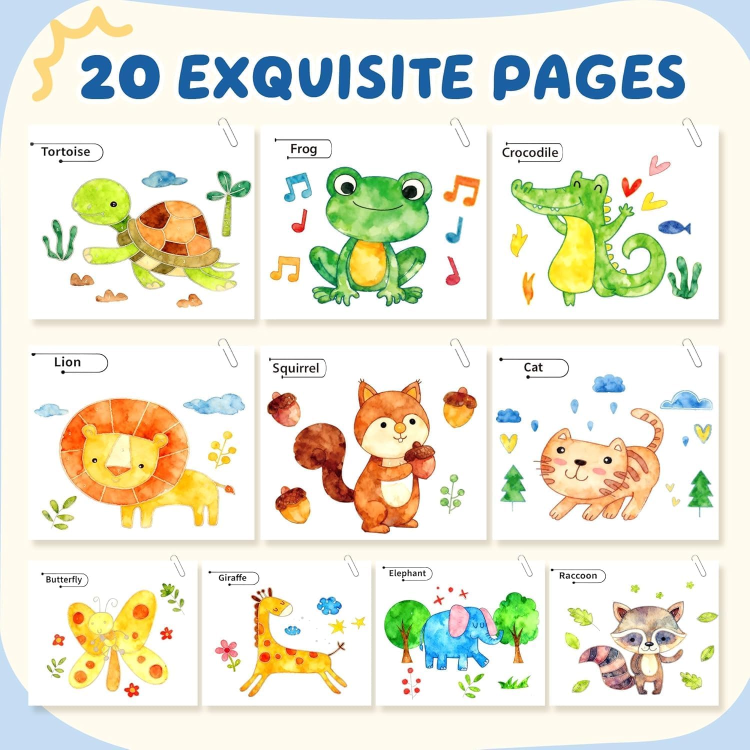 Thumbnail 5 de YPLUS Paint with Water Books for Toddlers: Animals Theme, 20-Page Reusable Watercolor Activity
