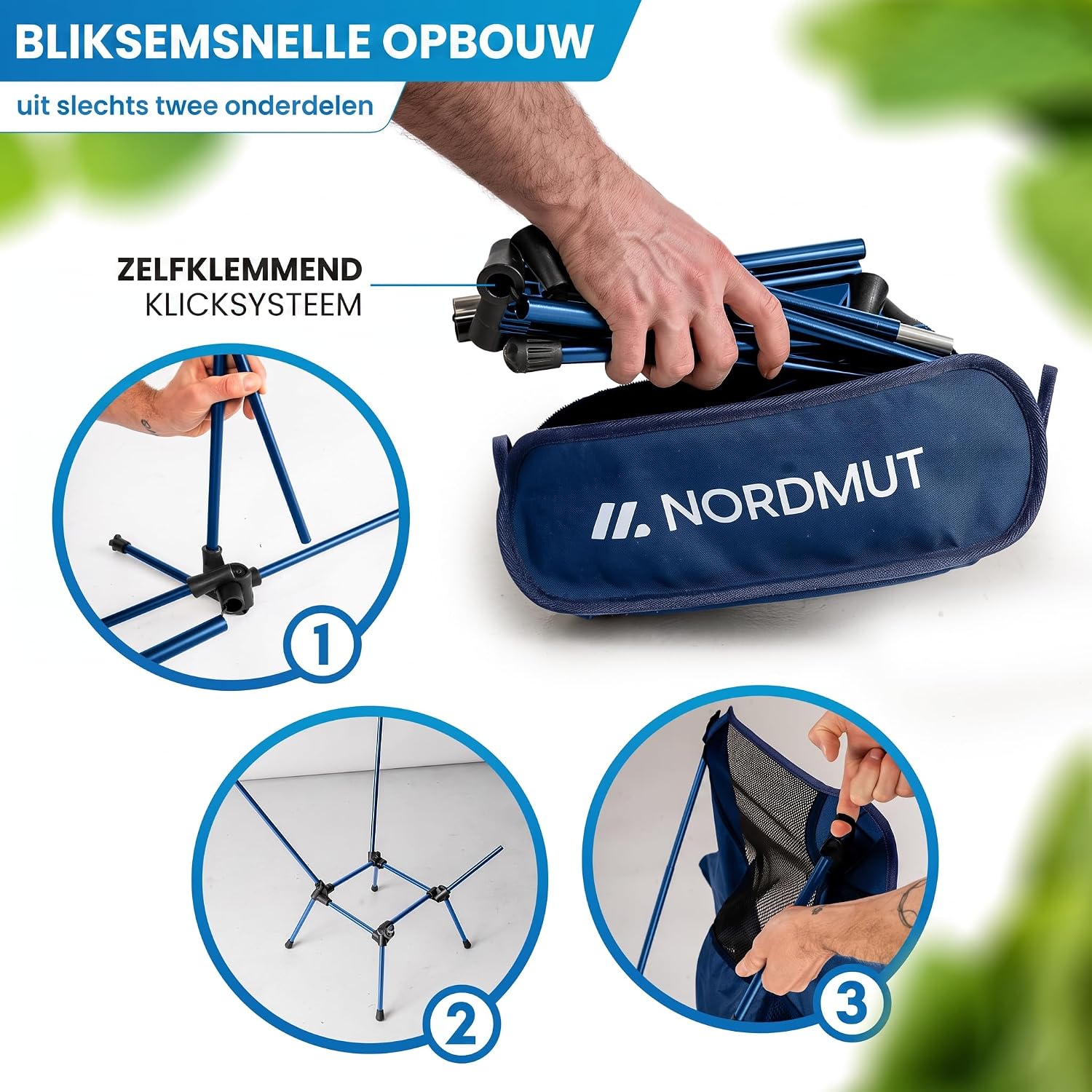 Thumbnail 4 de NORDMUT CHR-LGT-BLU-1 kampeerstoel, opvouwbaar aluminium, 1.100 g