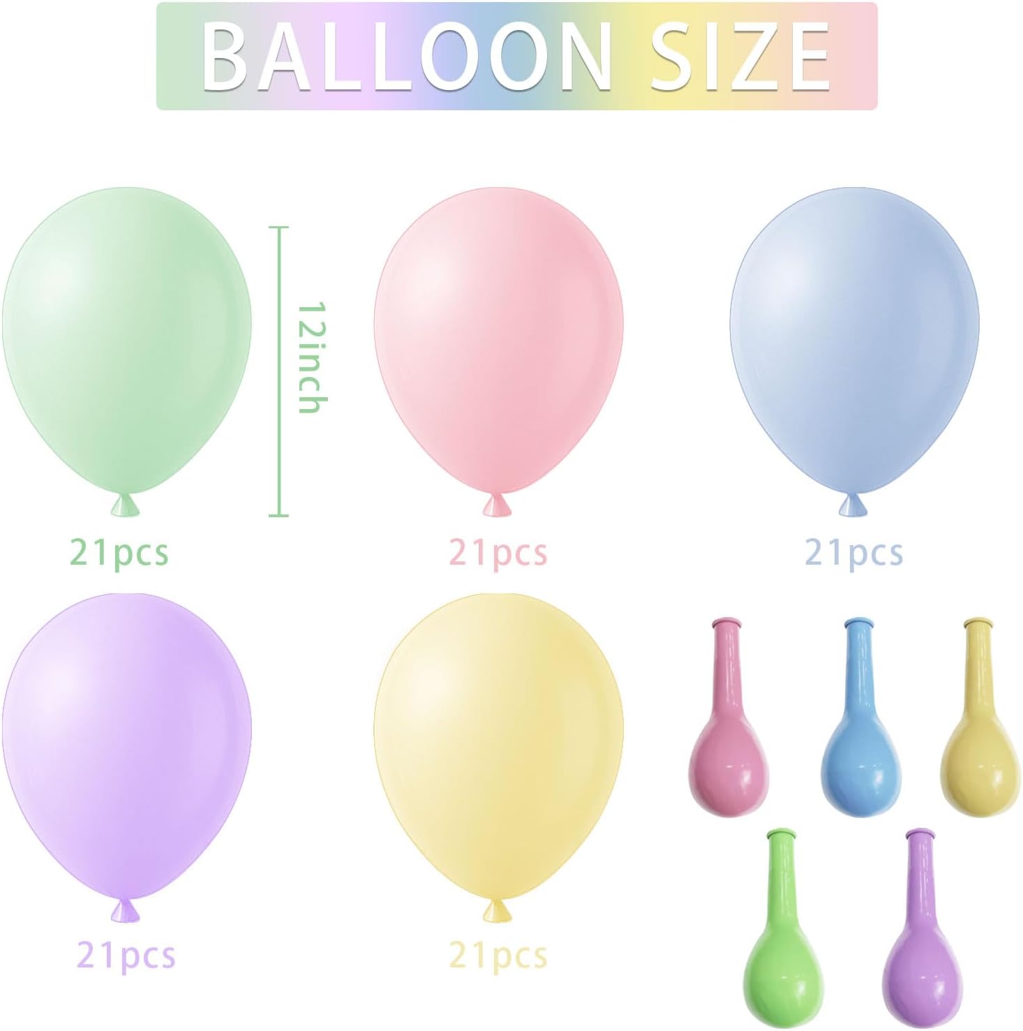 Thumbnail 1 de Pastel Balloons 100 Pack 12-inch 🎈