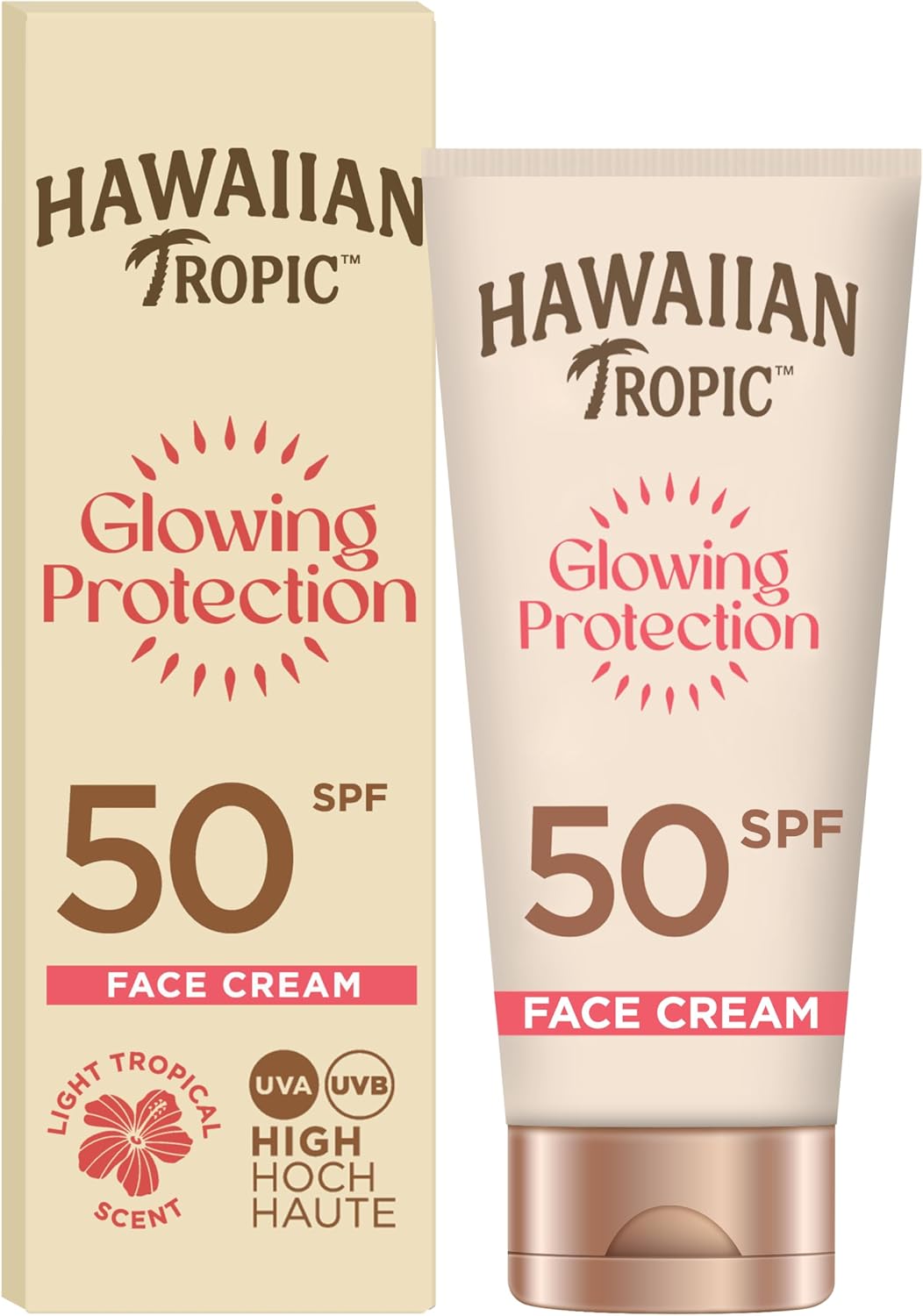 Detalle de Hawaiian Tropic Glowing Protection Crema Viso SPF50 50ml