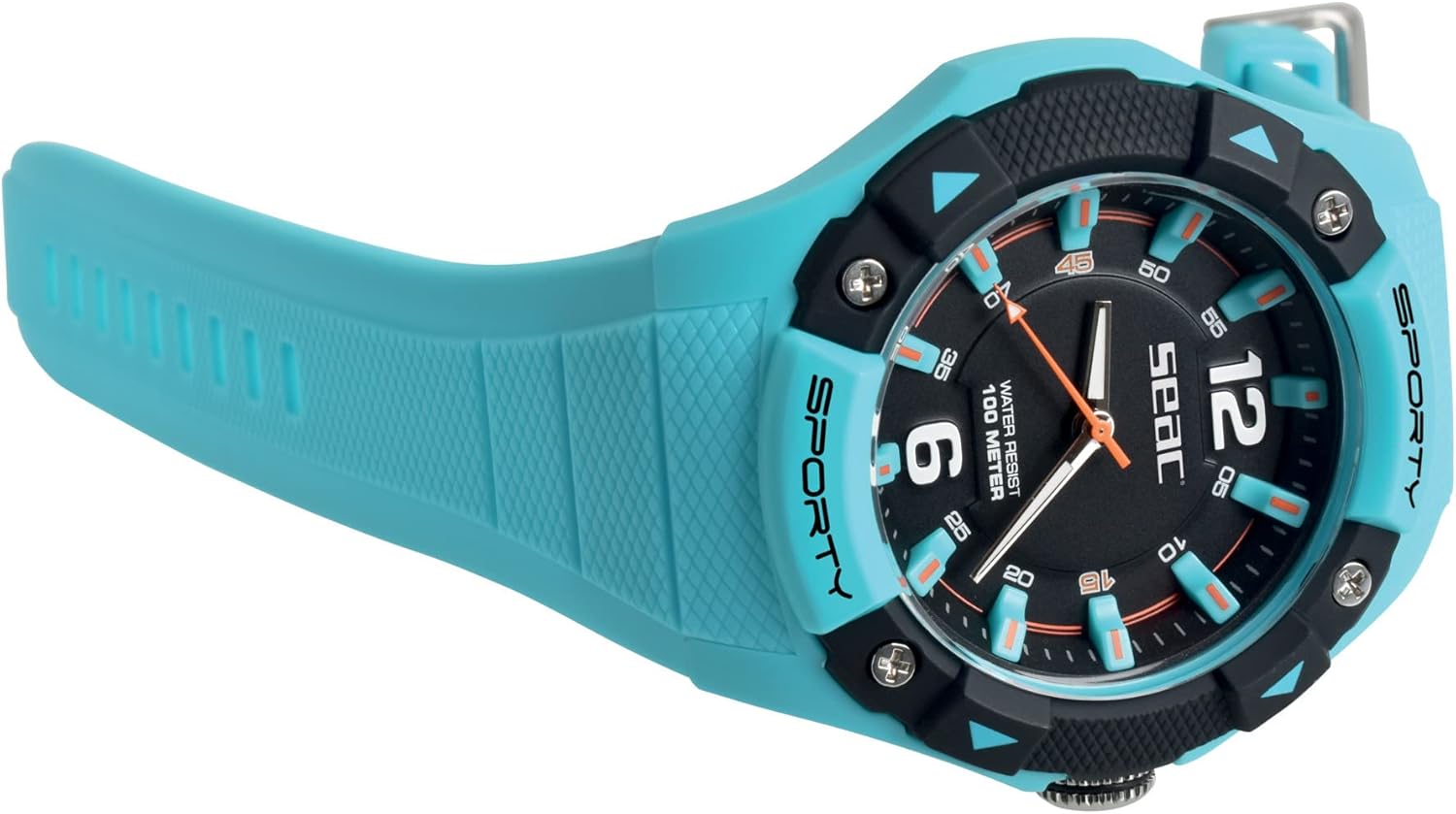 Detalle de SEAC Sporty Montre Lifestyle étanche 100 MT – Bracelet gomme adulte unisexe