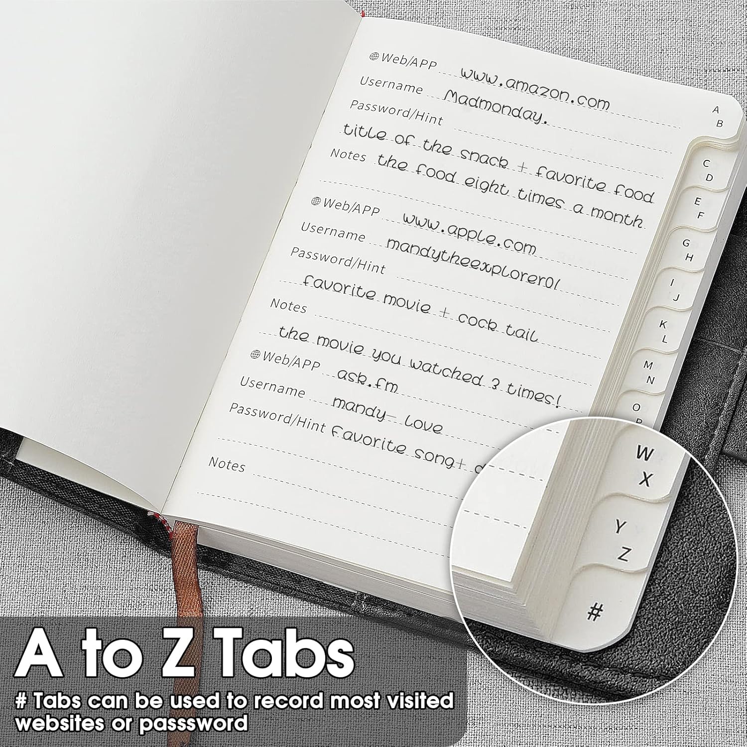 Thumbnail 5 de WEMATE Password Book with Lock