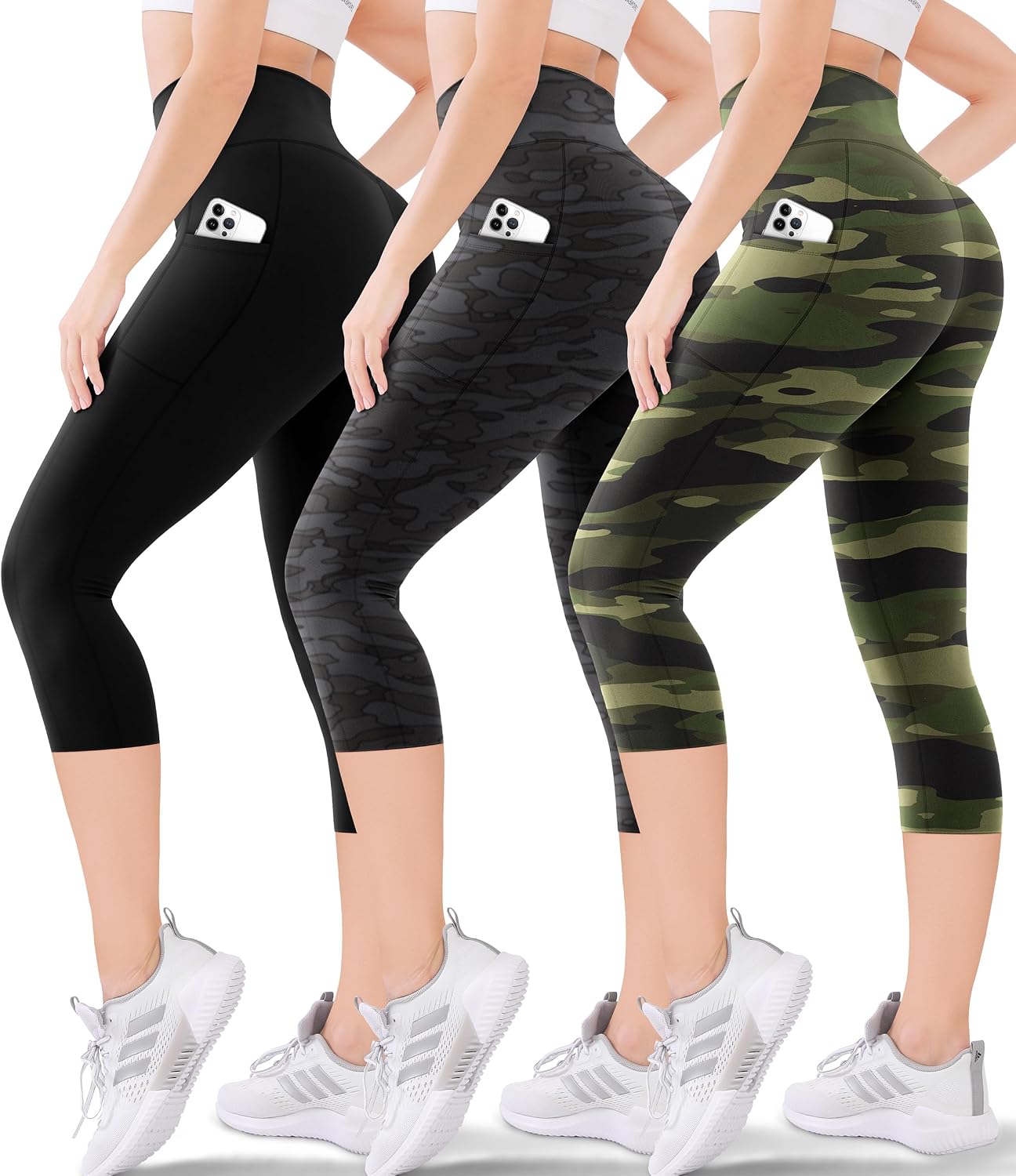 Thumbnail 6 de Blisset Women's High Waisted Capri - Buttery Soft, Tummy Control, No See-Through Workout Capri