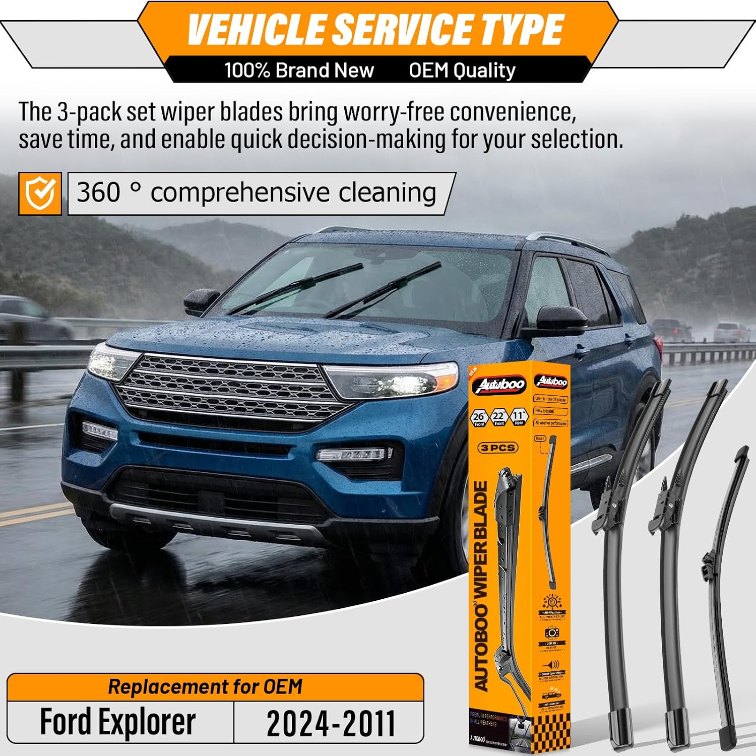 Detalle 2 de Wiper Blades Ford Explorer 26" Set