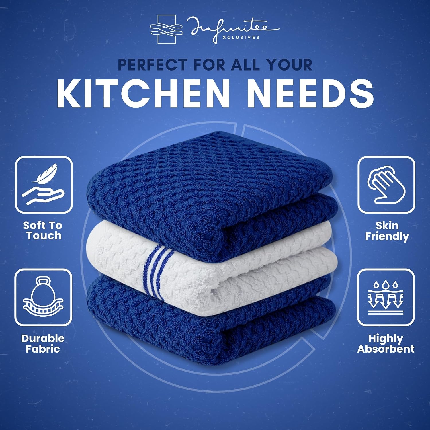 Thumbnail 4 de Infinitee Xclusives Cotton Kitchen Towels 15 x 25 Inches