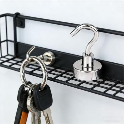 Detalle de SZAXCCOM 20 Stück Magnethaken Klein 20 mm – Extra Stark Neodym Haken für Kühlschrank, Schrank, Büro und Haushalt