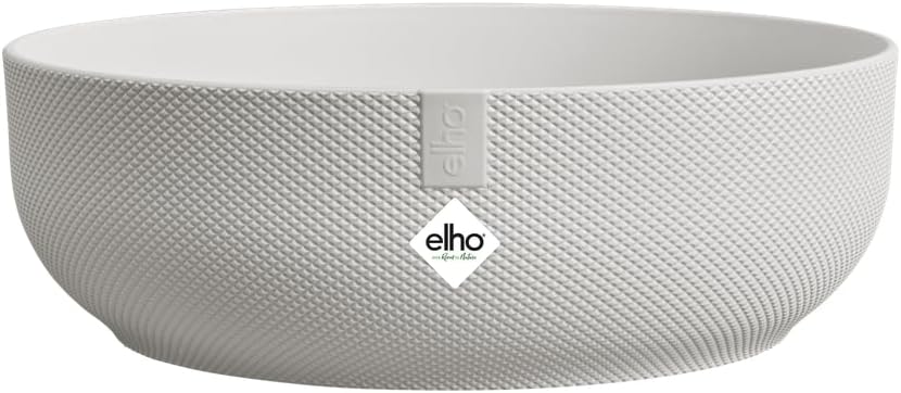 Detalle de Elho Jazz Bowl 28cm Vasi per Piante – Silky White: stile urbano e sostenibilità dentro casa