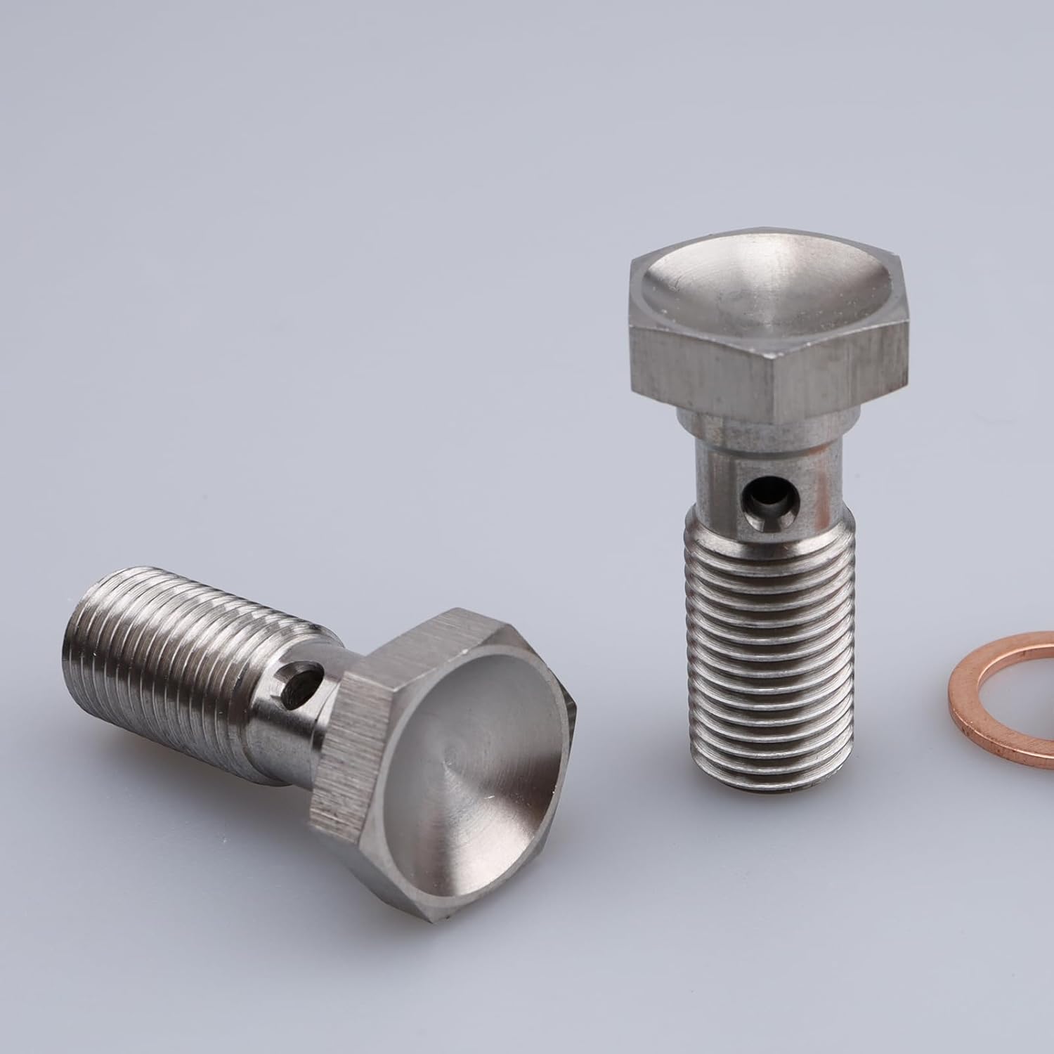 Thumbnail 3 de AC Performance Banjo Bolt 3/8 x 24 (-3 AN) Stainless Steel with Copper Washers — Pack of 2 (25mm UHL)