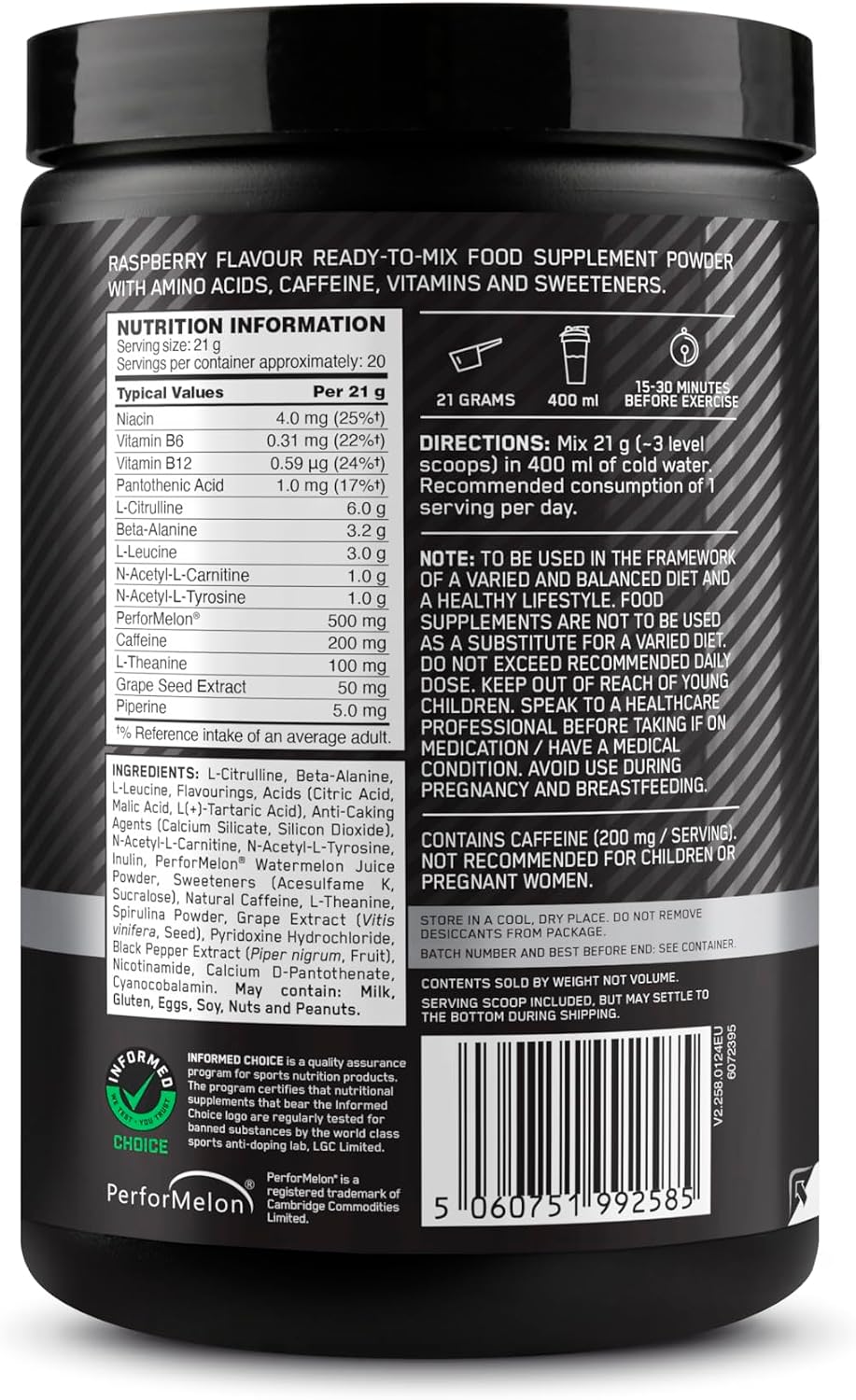 Thumbnail 5 de Optimum Nutrition ON Platinum PUMP Senza Caffeina