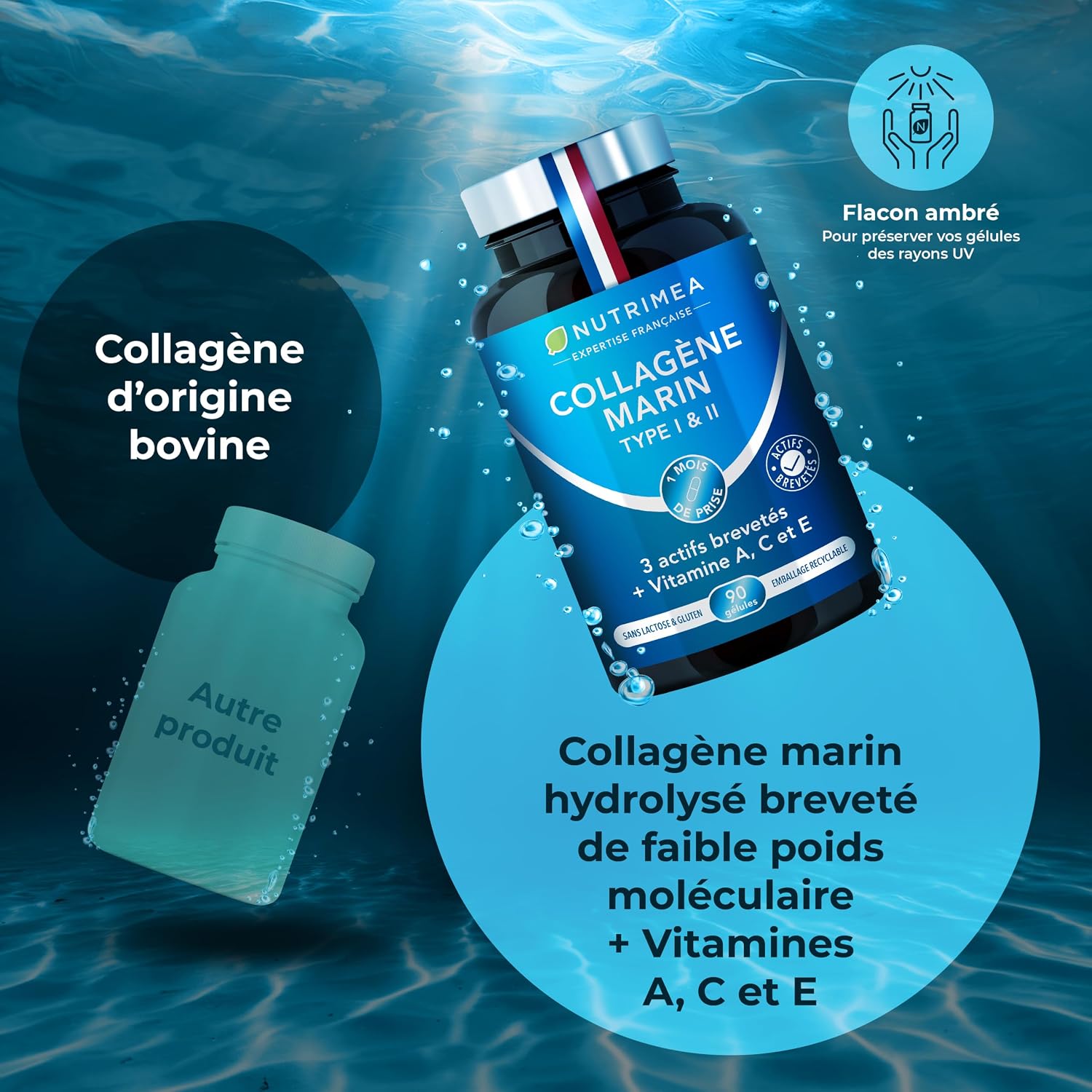 Detalle 2 de Nutrimea CollagĂšne marin type 1 900 mg pour peau et articulations đ