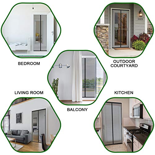 Thumbnail 8 de Cortina Mosquitera Magnética para Puerta Exterior de Balcón/Patio Cinkee 90x210 cm (Negro)