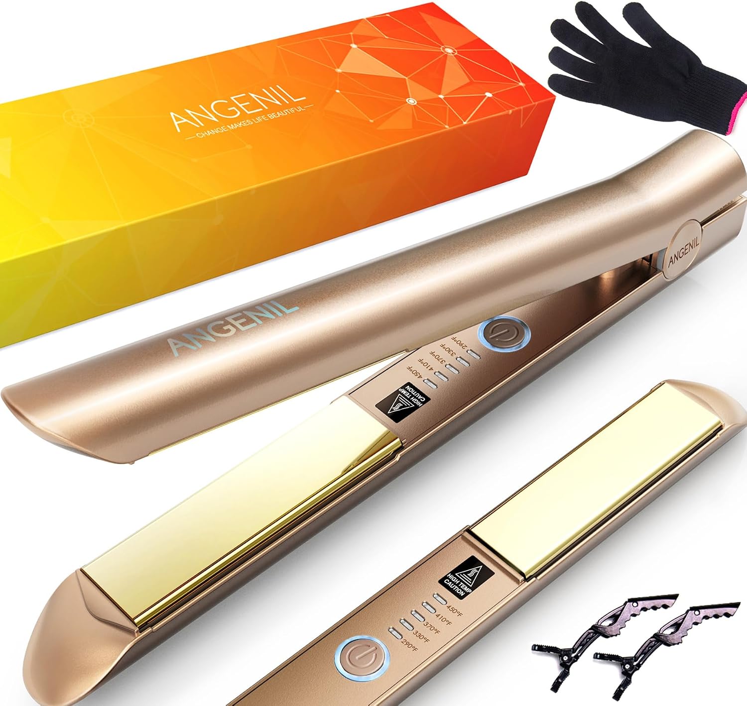 Detalle de ANGENlL Nano Titanium 2-in-1 Hair Straightener and Curler 🎀