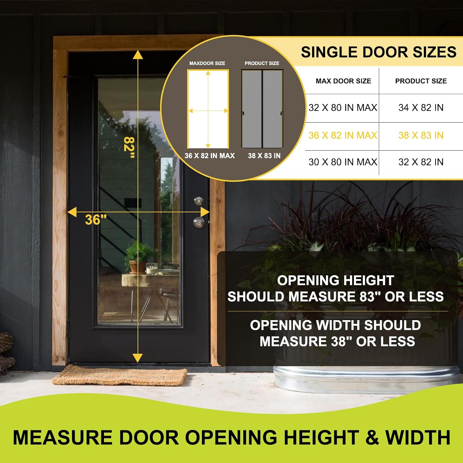 Thumbnail 1 de Iduontis Magnetic Screen Door for 36 x 82 in Door Openings (Split Curtain, Hands-Free)