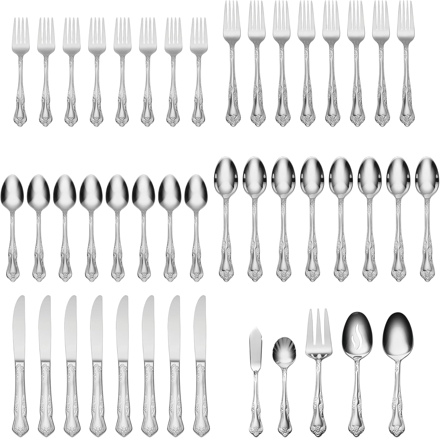 Thumbnail 1 de Oneida Azalea 45-Piece Flatware Set for 8 (18/0 Stainless) with Serving Utensils