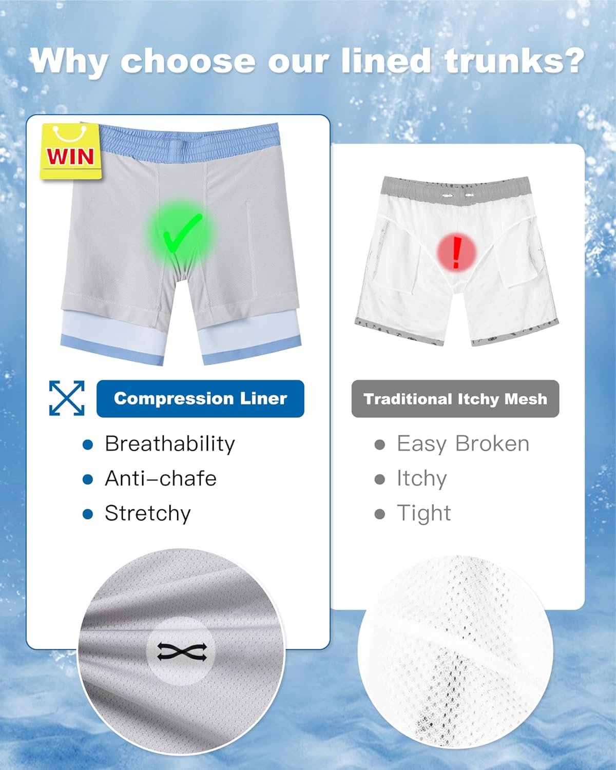 Thumbnail 6 de Surf Cuz Men's Swim Trunks with Compression Liner and 7" Inseam