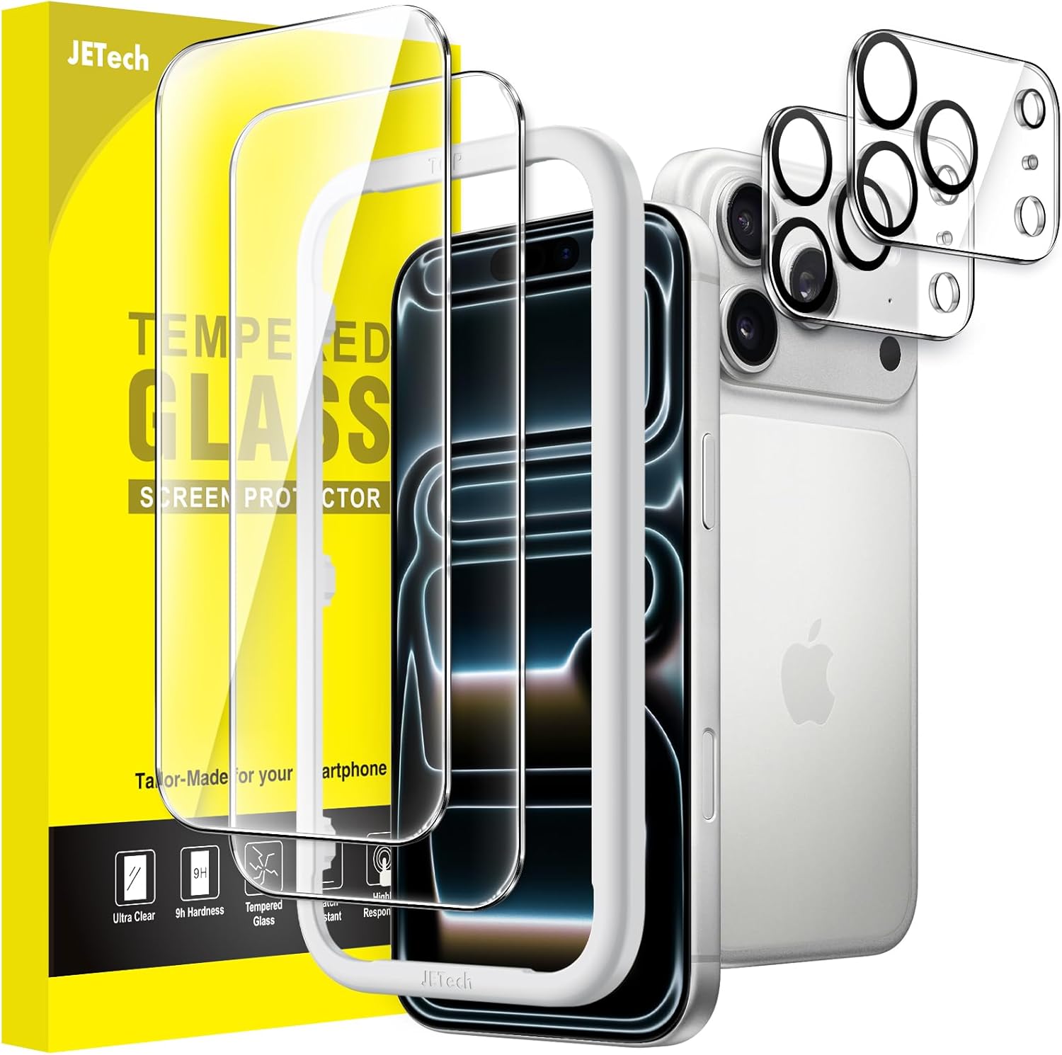 Detalle de JETech Screen Protector 2-Pack for iPhone 17 Pro Max