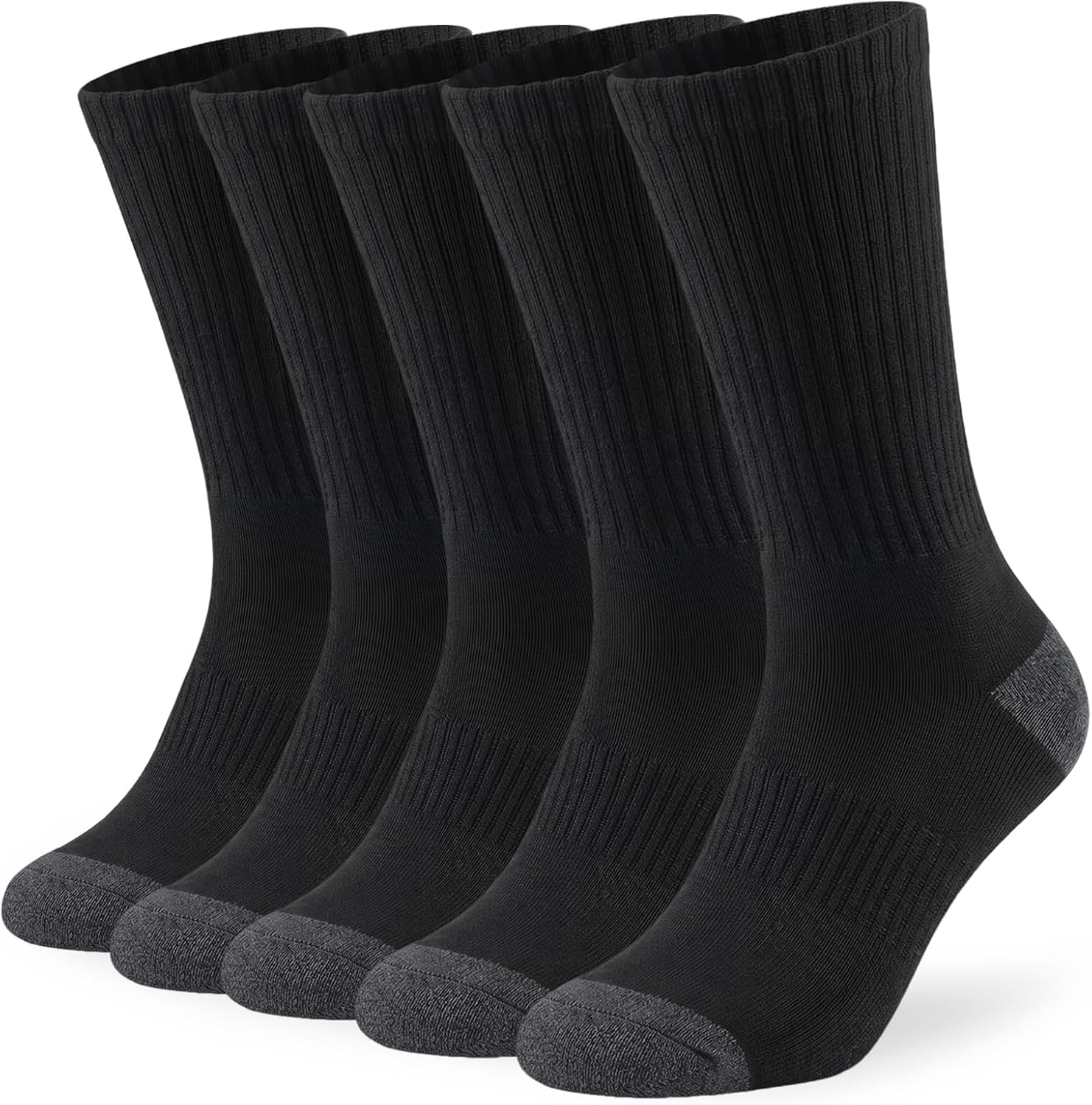 Detalle de Josnown Men's Cushioned Crew Socks, Combed Cotton with Arch Support