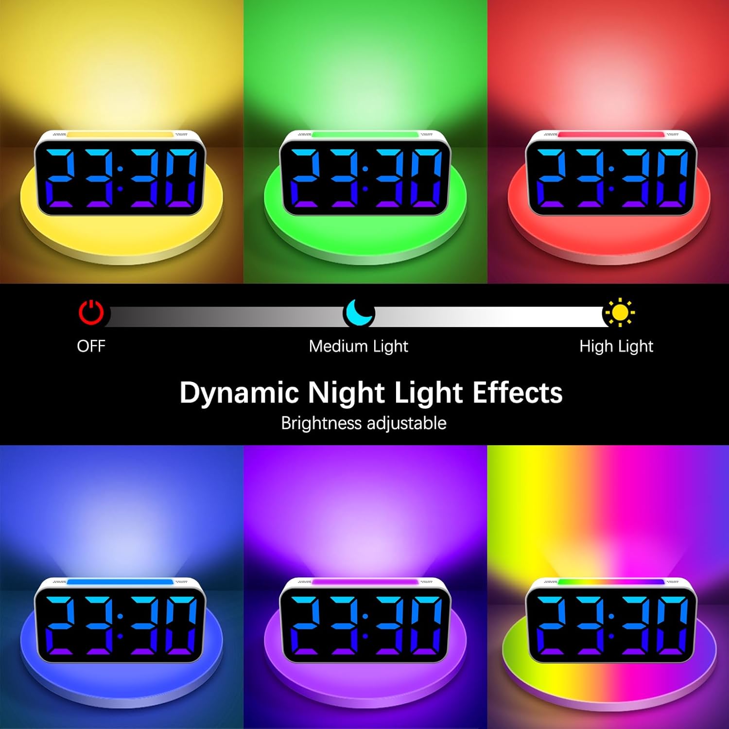 Detalle de Topski 8010 Digital Alarm Clock with Dual Alarms, Dimmable Display and USB Port