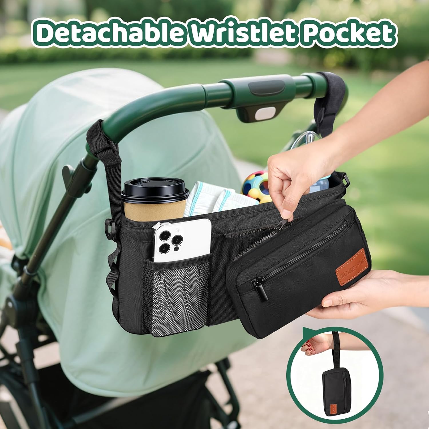 Detalle 2 de Guiseapue Pram Organiser Bag with Cup Holder